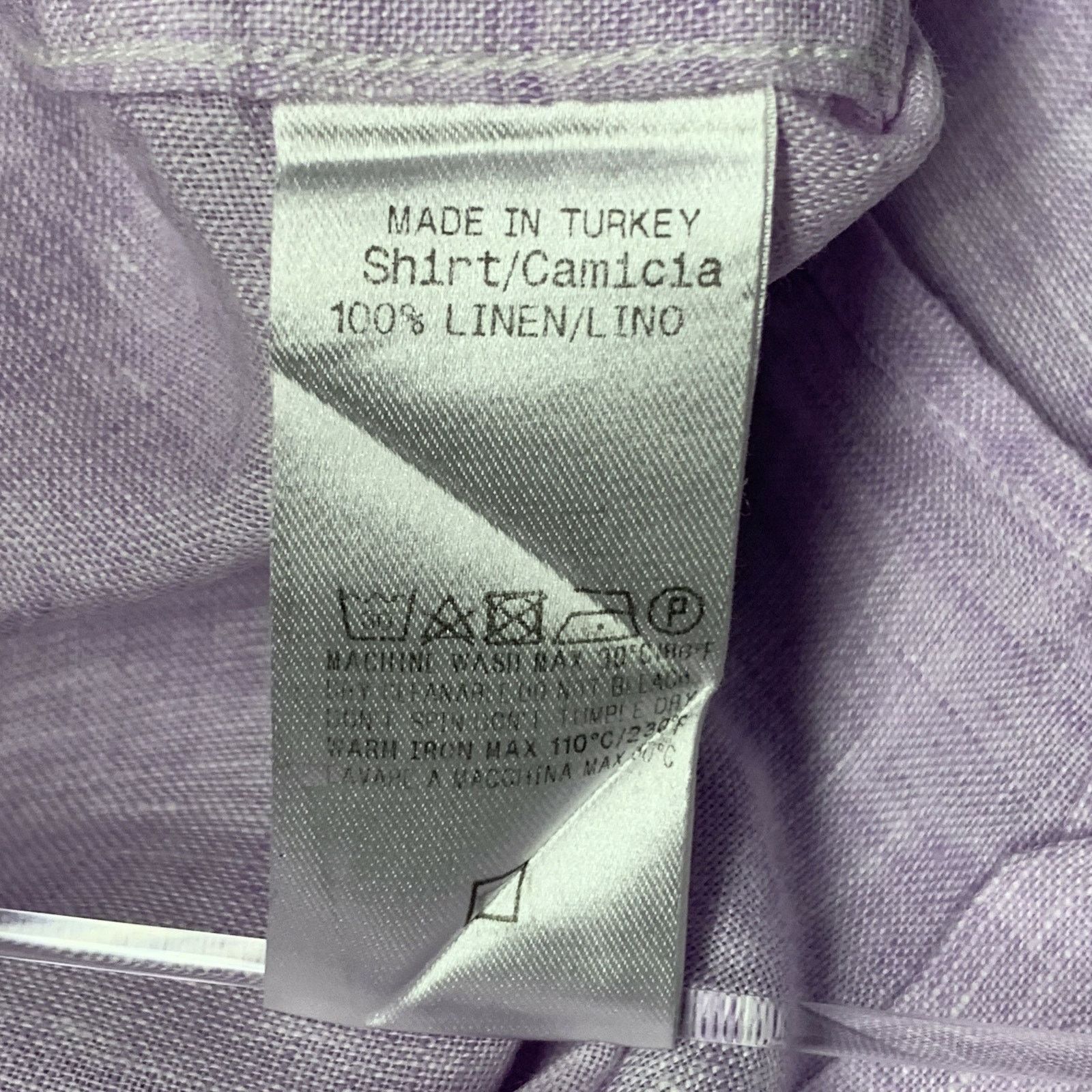 Ermenegildo Zegna Size XL Purple Lavender Linen One Pocket Long Sleeve Shirt Size US XL / EU 56 / 4 - 6 Thumbnail
