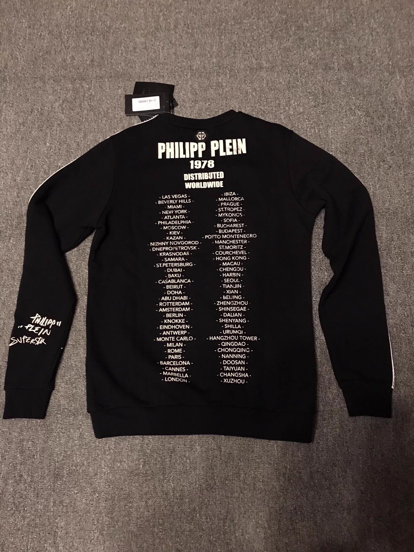 Philipp Plein PP Women's S Front Rhinestone Arm Back City Rock Sweatshirt Size S / US 4 / IT 40 - 6 Thumbnail