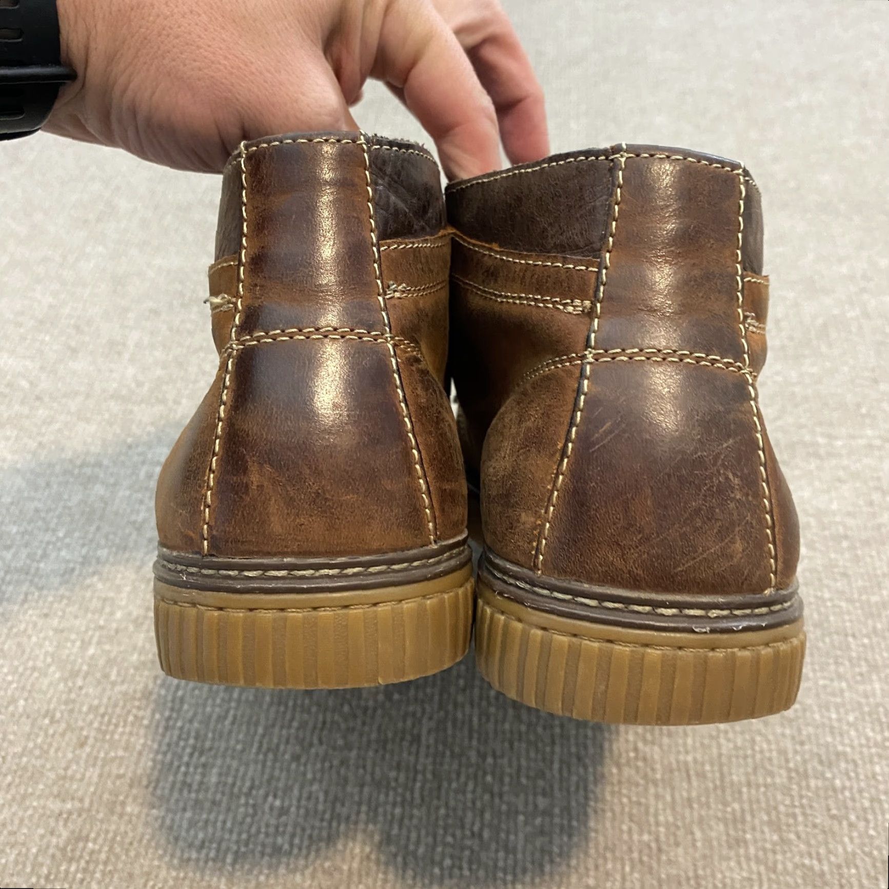 Johnston & Murphy Boots Mens 10.5 M Brown Leather Chukka Casual Comfort