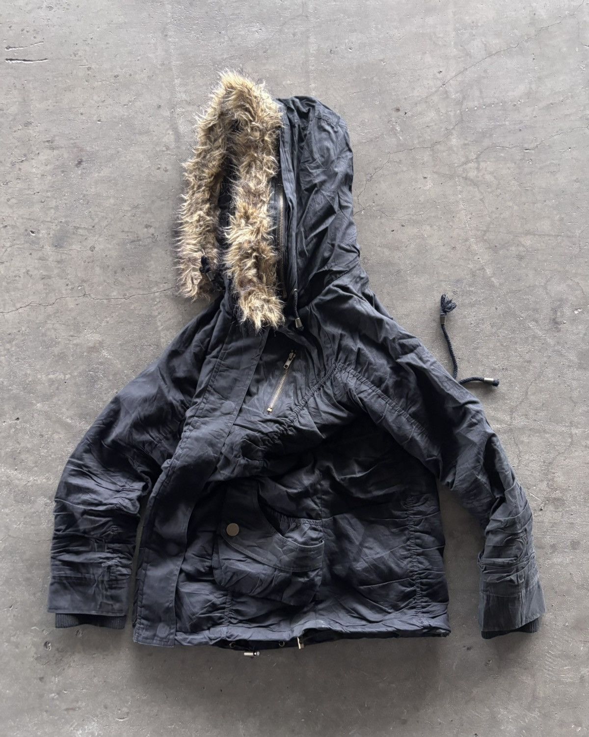 14th Addiction × If Six Was Nine × Japanese Brand Love Junkie Vkei Fur Parka Black Jacket Size US L / EU 52-54 / 3 - 4 Thumbnail