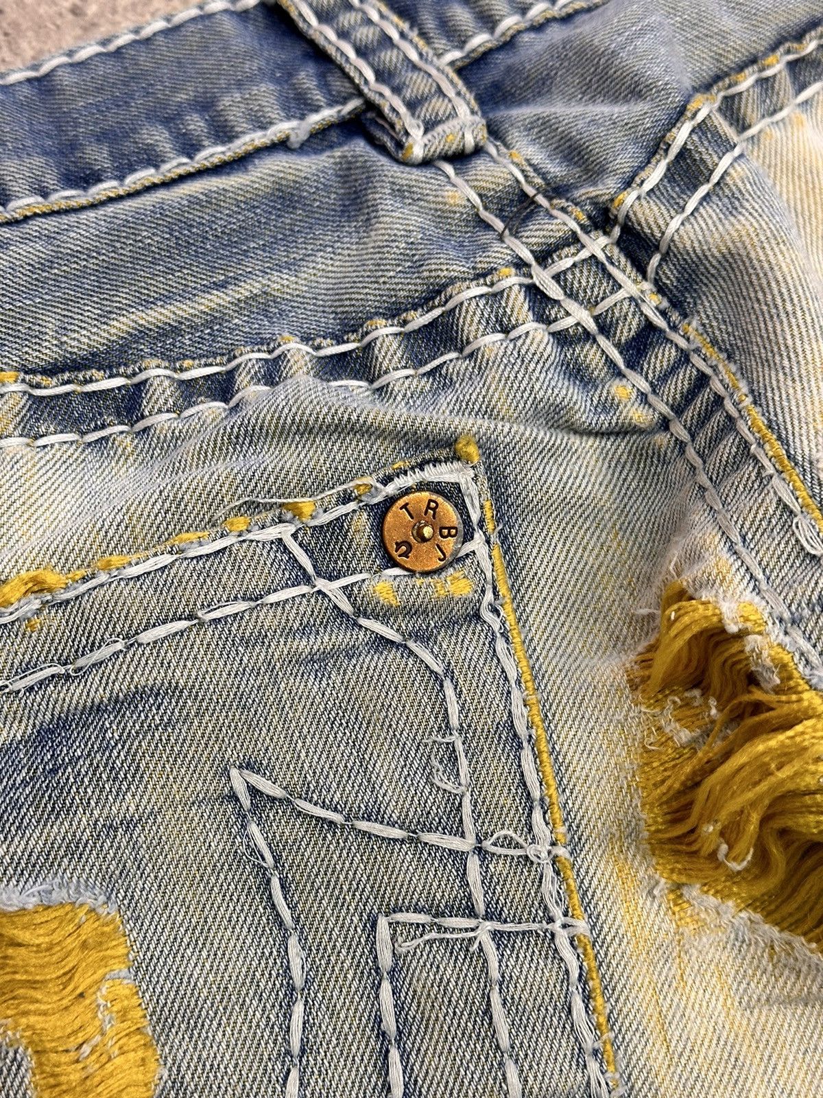 True Religion Vintage USA True Religion Japan Distressed Faded Denim Y2K Size US 31 - 15 Thumbnail