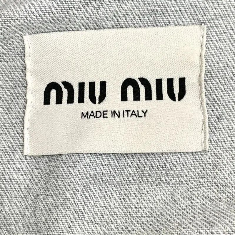 Miu Miu Miu Miu Gray Cropped Cotton Jacket for Women . Size XS / US 0-2 / IT 36-38 - 5 Thumbnail