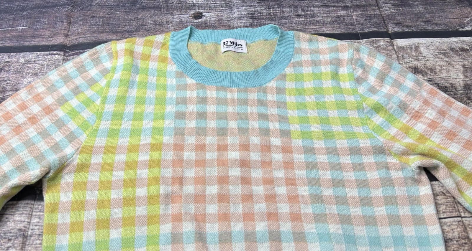Other 27 Miles Sweater Women's Medium Cotton Colorblock Check Size M / US 6-8 / IT 42-44 - 4 Thumbnail
