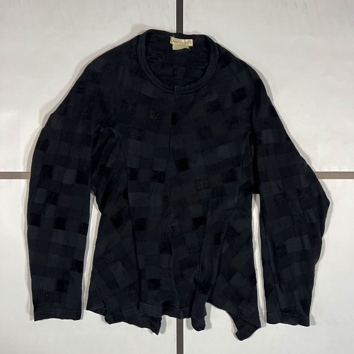Comme des Garcons |[ FW04 Comme Des Garcons Asymmetrical Plaid Wool Sweater ]| Size M / US 6-8 / IT 42-44 - 2 Thumbnail