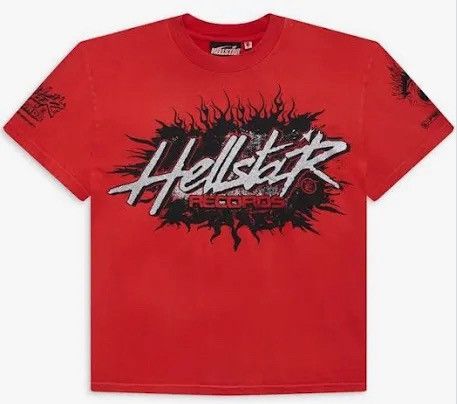 HELLSTAR Red Hellstar Records Glitter Shirt Size XL Size US XL / EU 56 / 4 - 1 Thumbnail
