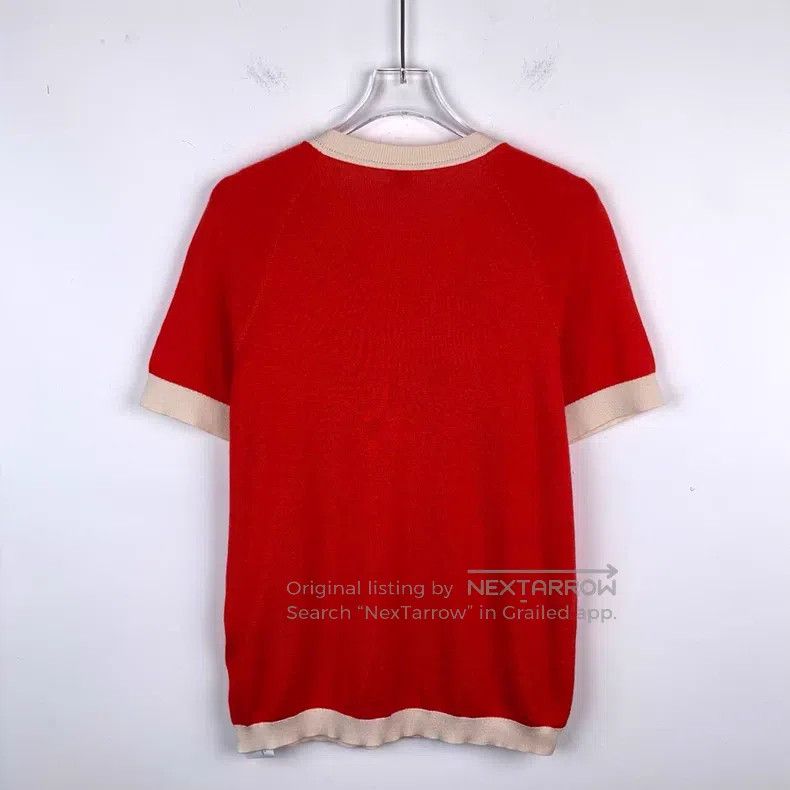 Hermes Hermes Heart pattern red round neck cashmere silk knitted Size XS / US 0-2 / IT 36-38 - 2 Thumbnail