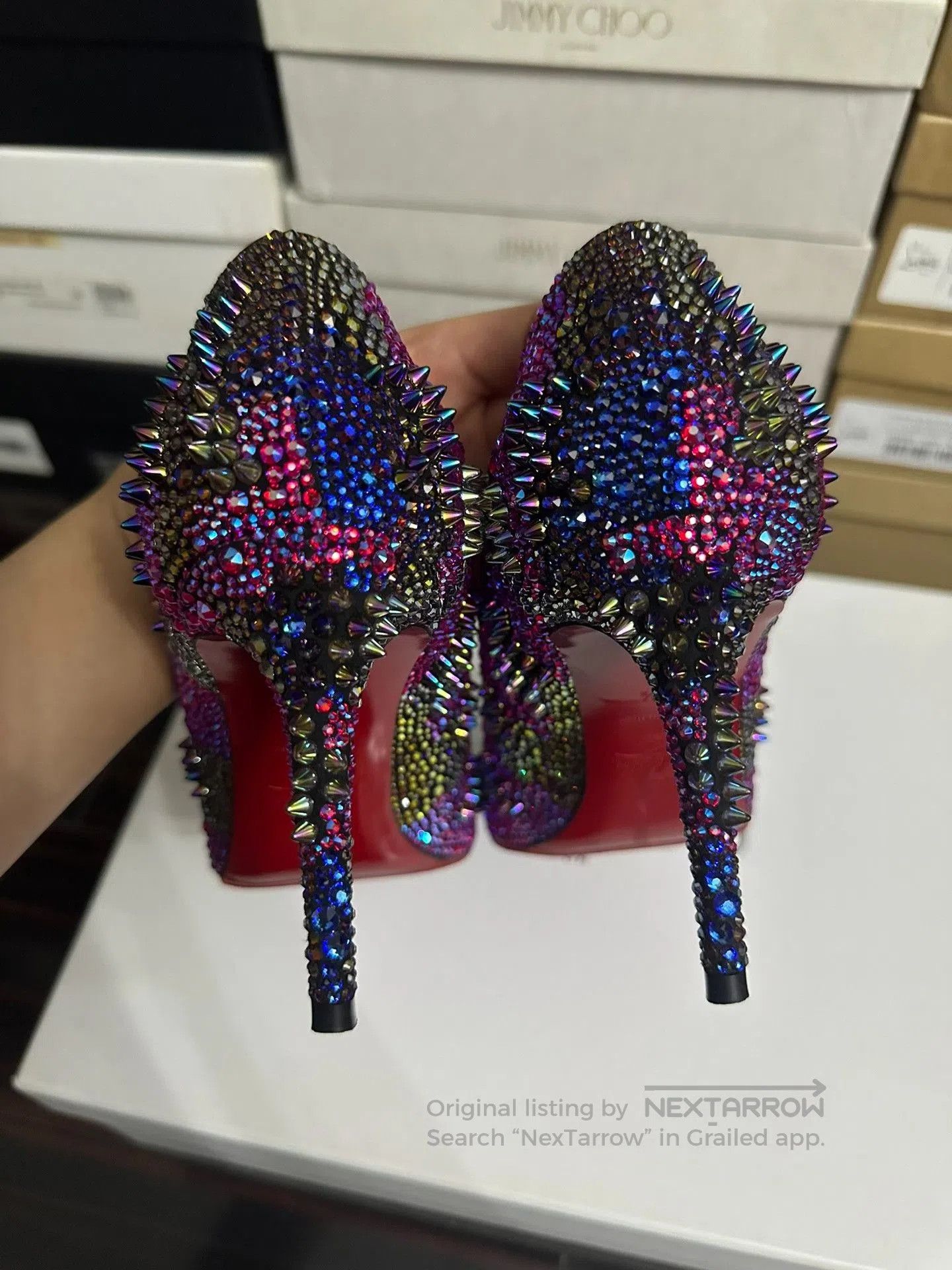 Christian Louboutin Christian Louboutin Crystal Embellished Heels. Size US 6.5 / IT 36.5 - 6 Thumbnail