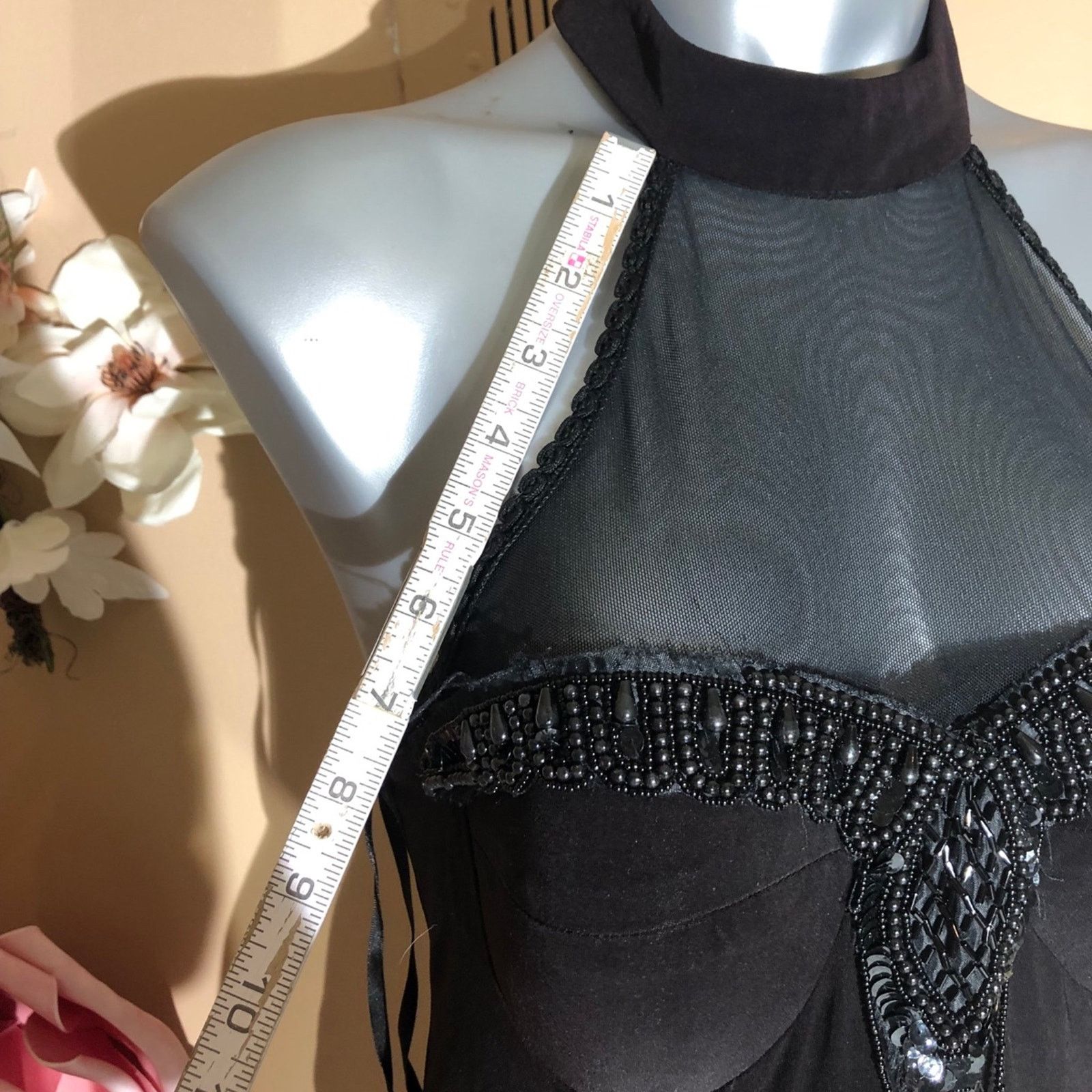Unknown London Vintage mesh halter,slinky, and beaded at bust Size M / US 6-8 / IT 42-44 - 7 Thumbnail