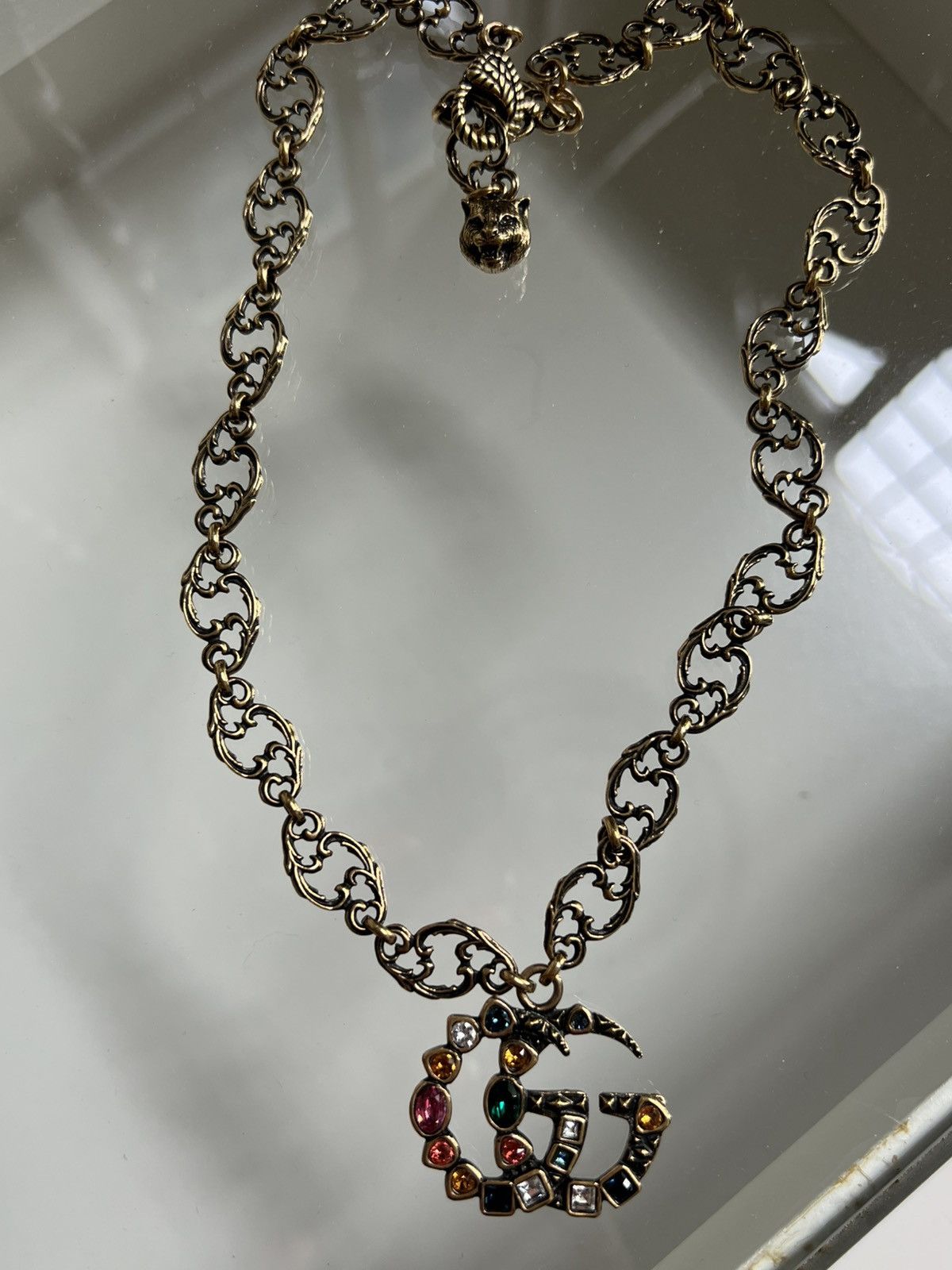 Gucci Double G Crystal Pendant Necklace – Baroque Chain