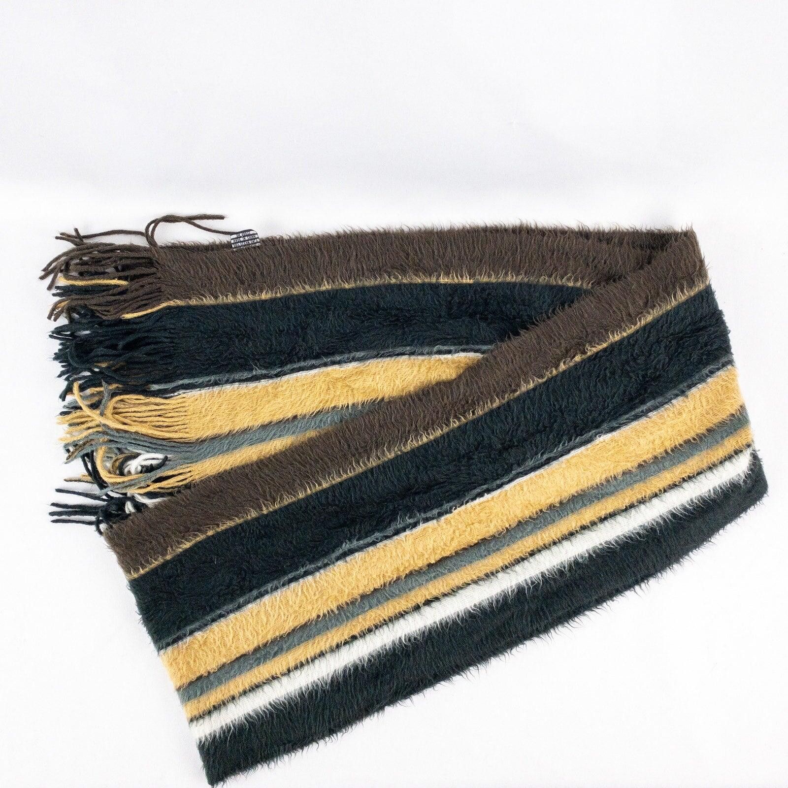 Other Cejon Brown Black White Striped Scarf Men Women One Size Size ONE SIZE - 8 Thumbnail
