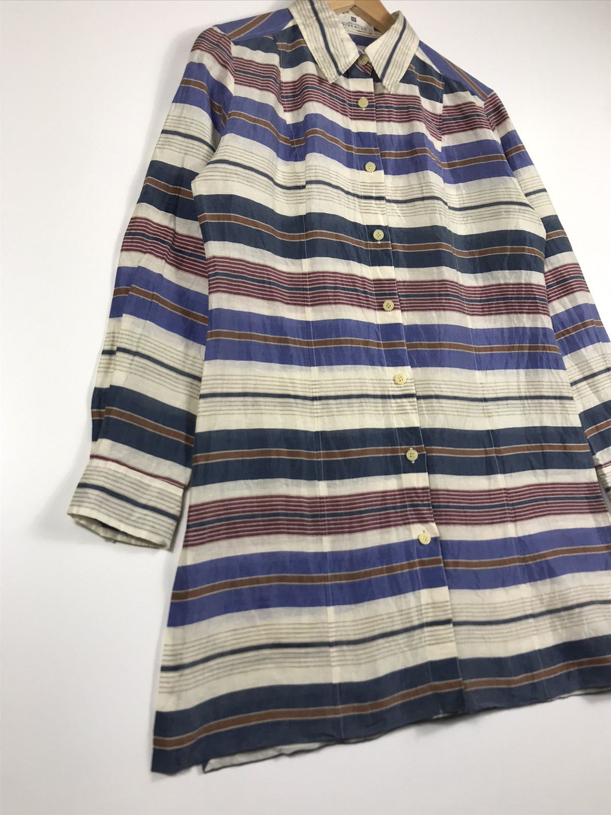 Givenchy ⚡️Vintage Givenchy Boutiques Striped Button Up Long Sleeve Size M / US 6-8 / IT 42-44 - 2 Thumbnail