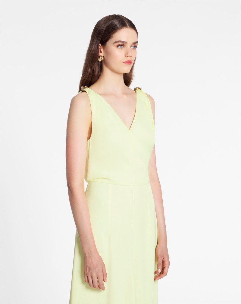 Lanvin o1y0326 Maxi Dress in Lime Green Size S / US 4 / IT 40 - 3 Thumbnail