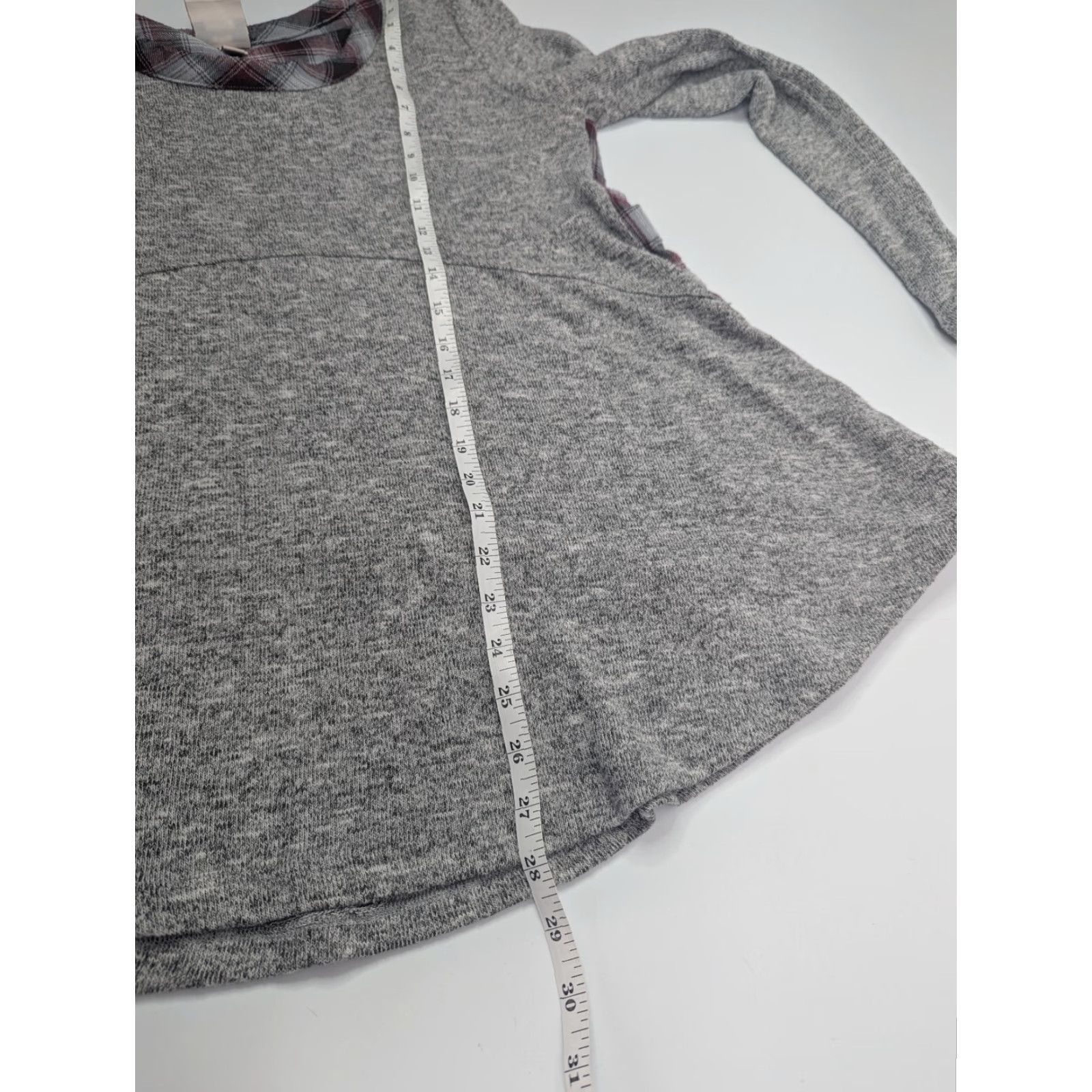 Vintage Knox Rose Tunic Sweater Womens Medium Plaid Gray Red Bohemian Long Sleeve Pullover Shirt Size M / US 6-8 / IT 42-44 - 4 Thumbnail