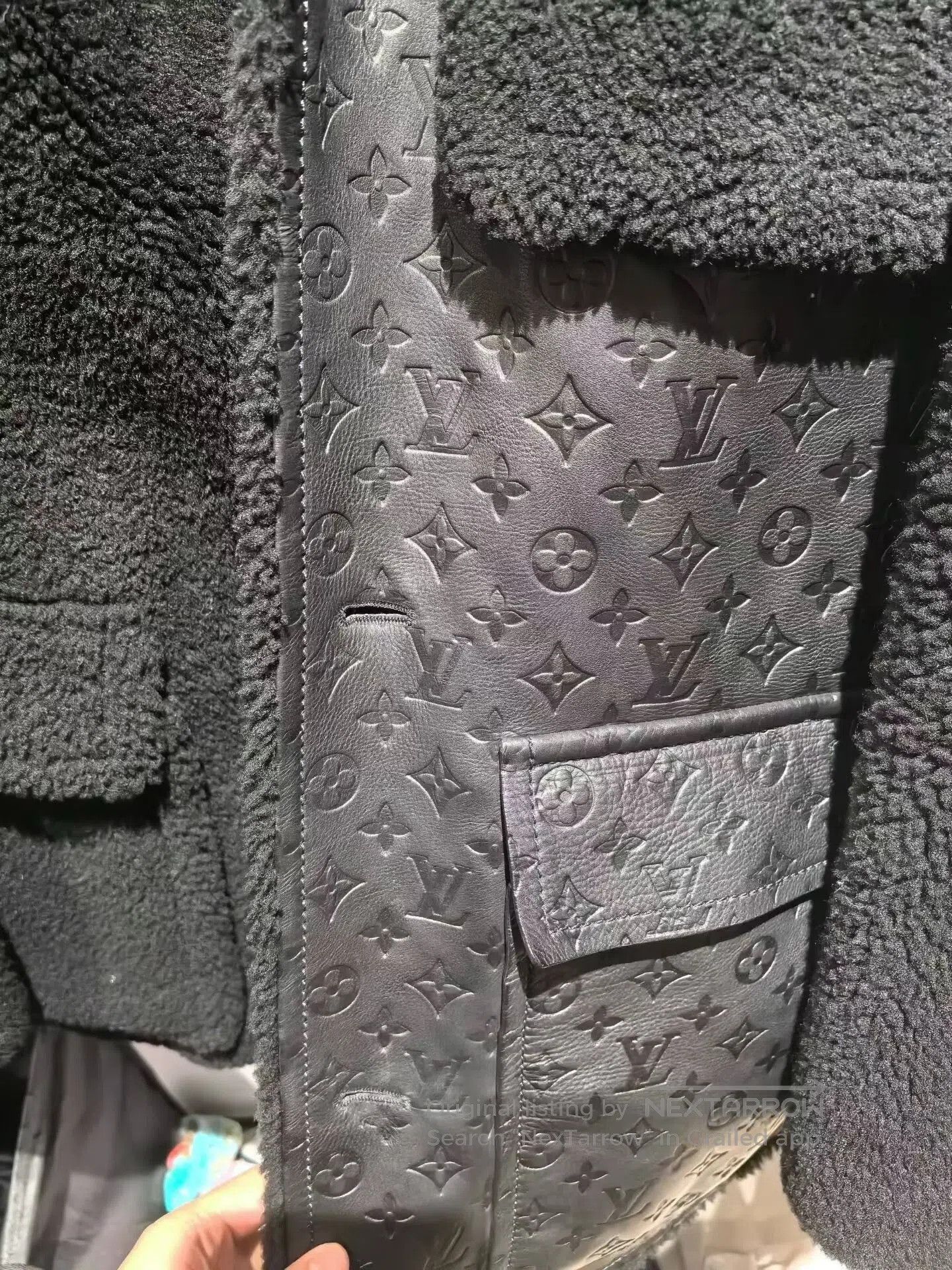 Louis Vuitton Louis Vuitton Black Embossed Monogram Fur Coat. Size US M / EU 48-50 / 2 - 5 Thumbnail