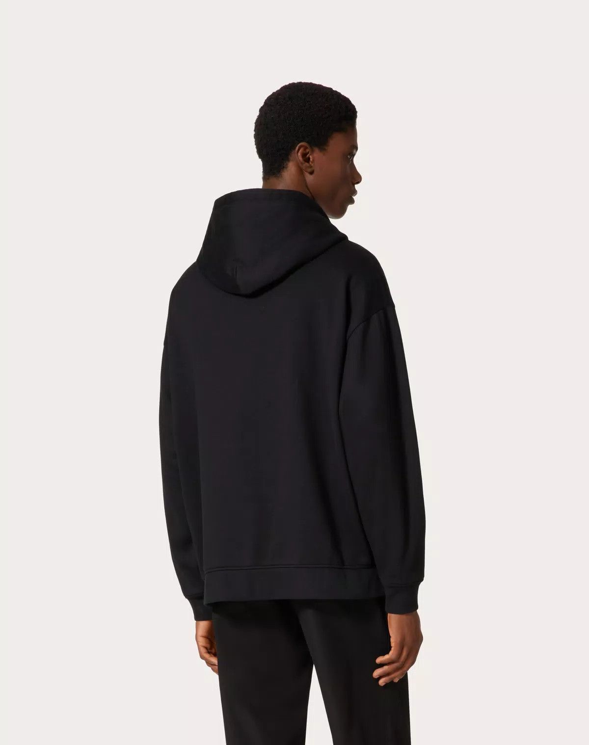 Valentino oc11z0725 Technical Cotton Sweatshirt With Hood Zip in Black Size US S / EU 44-46 / 1 - 5 Thumbnail