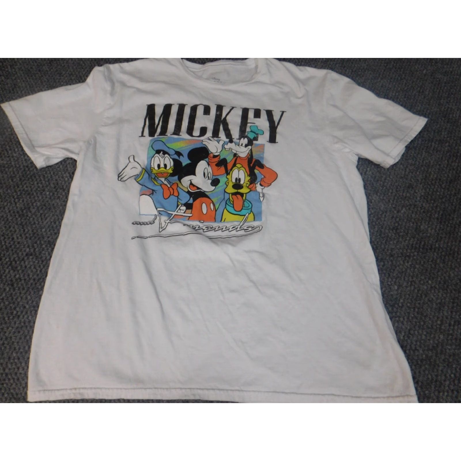 Disney Disney Mickey Mouse Womens T-Shirt Shirt L White Short Sleeve Crew Neck Pocket Knit 100% Cotton Casual Modern Basic All Seasons Size L / US 10 / IT 46 - 3 Thumbnail