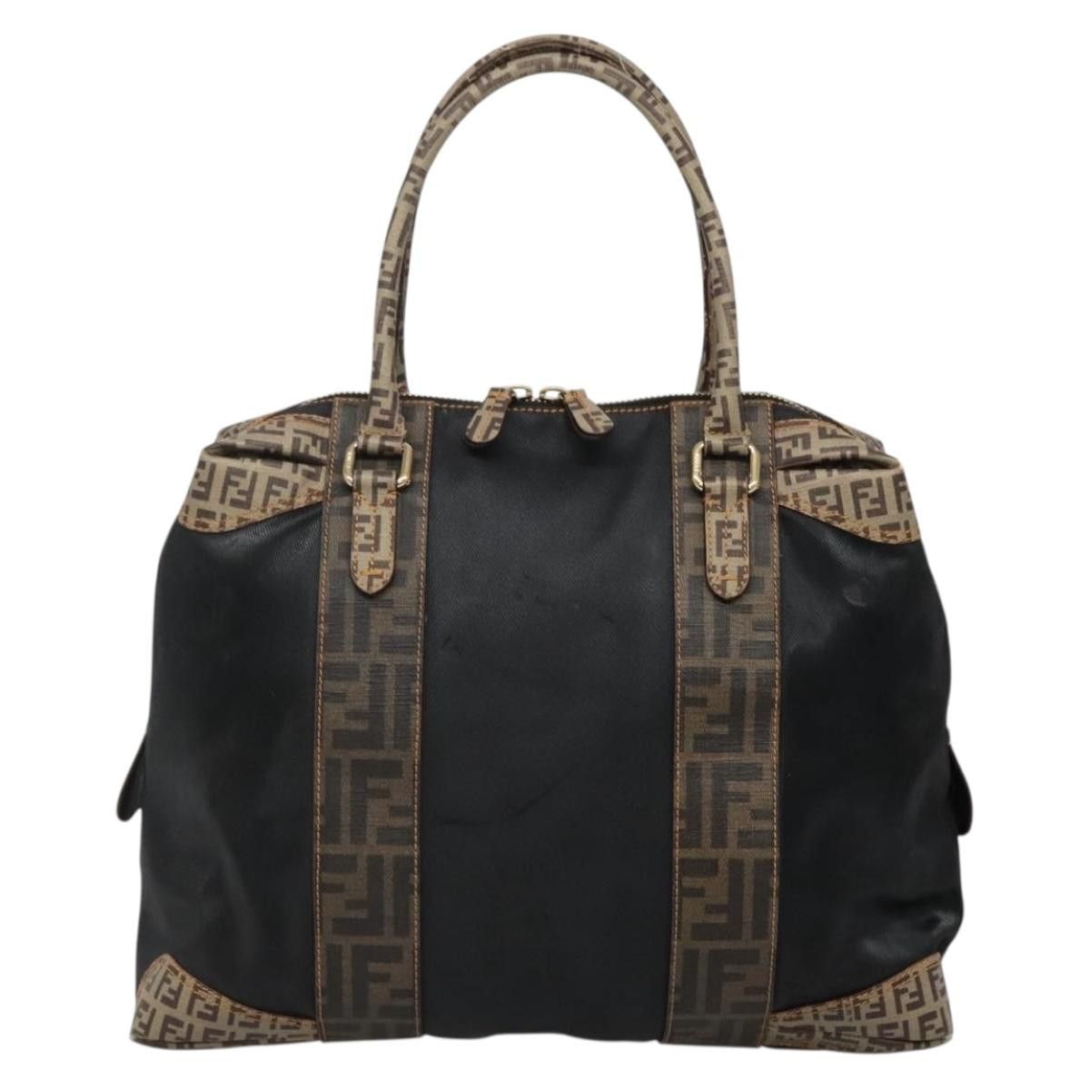 Fendi FENDI Zucchino Hand Bag Coated Canvas Pvc Black Gold Size ONE SIZE - 2 Thumbnail
