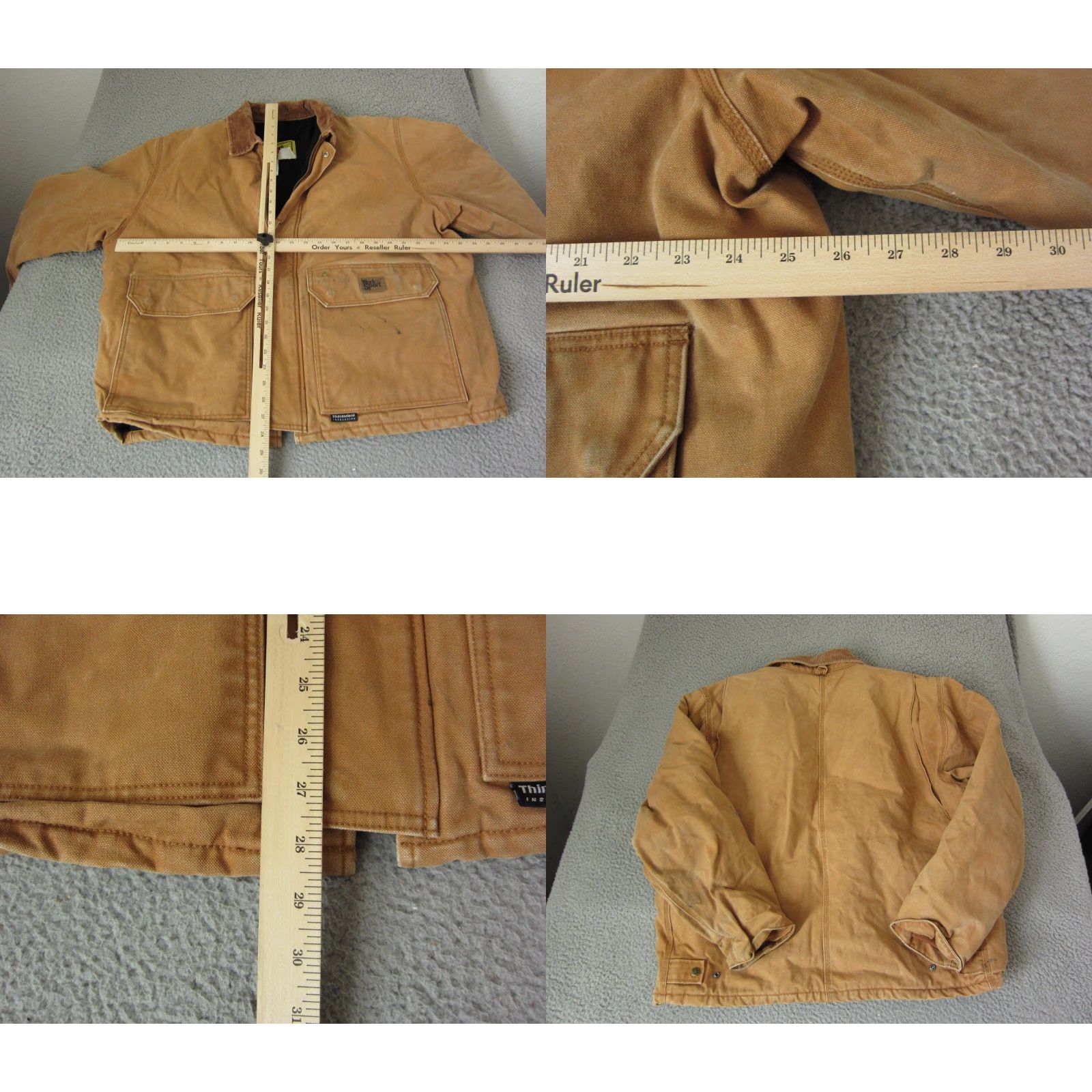 Vintage VINTAGE Work N Sport Jacket Mens XLT Brown Canvas Bomber Zip Logo 90s Workwear Mens XLT Brown Logo Jacket Size US XL / EU 56 / 4 - 8 Thumbnail