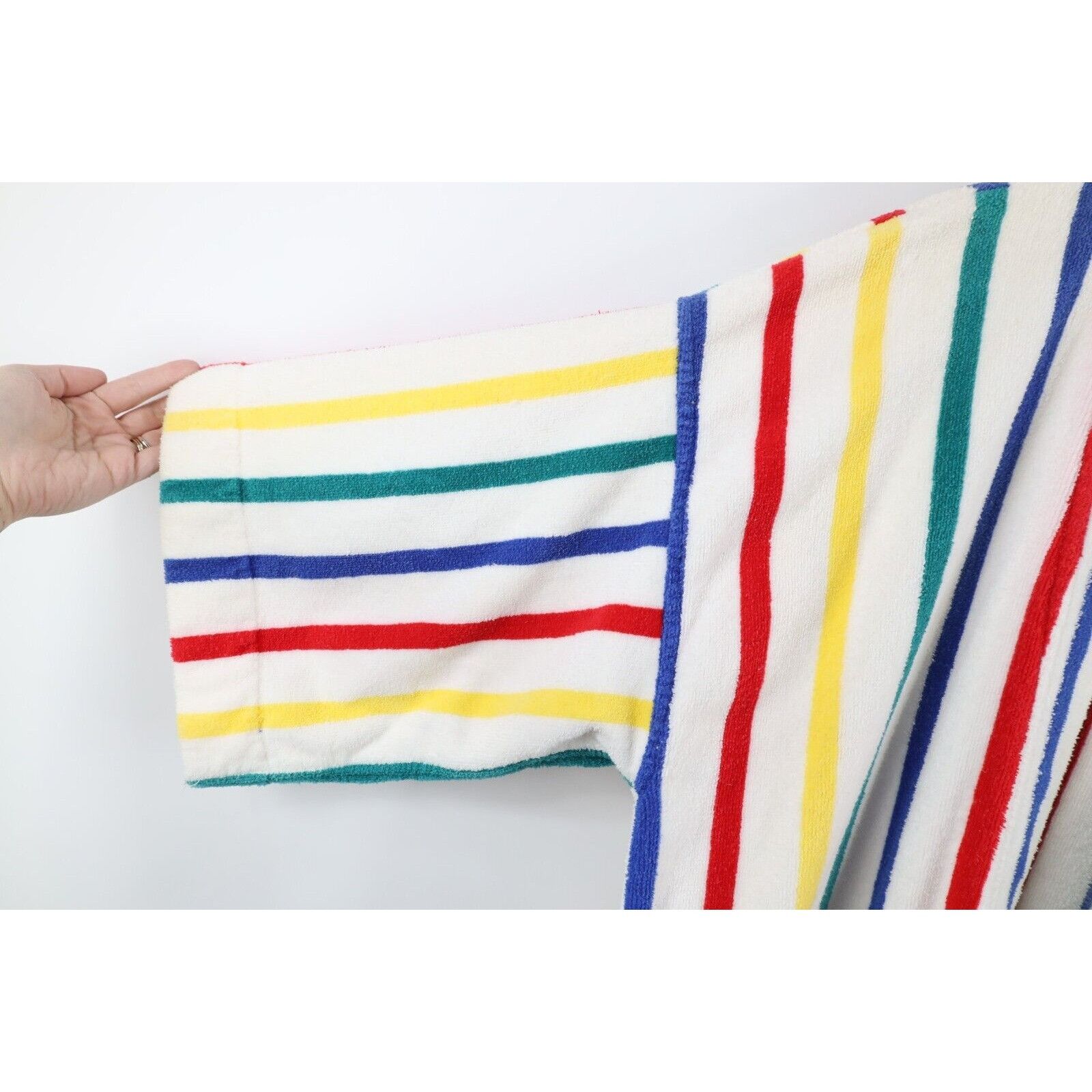 Vintage Vintage 90s Streetwear Terry Cloth Rainbow Striped Robe Size US L / EU 52-54 / 3 - 11 Thumbnail