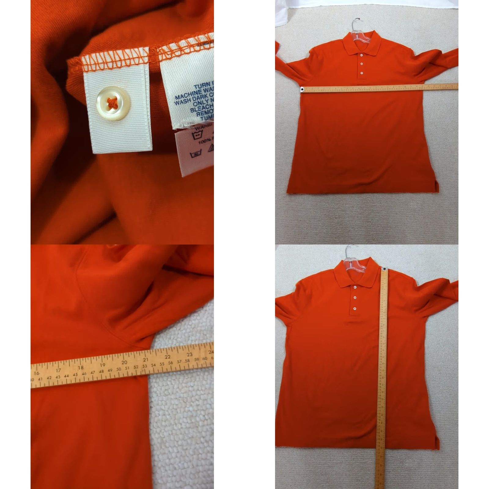 Lands' End Lands End Polo Shirt Mens M Orange Long Sleeve Traditional Fit dadcore Size US M / EU 48-50 / 2 - 8 Thumbnail