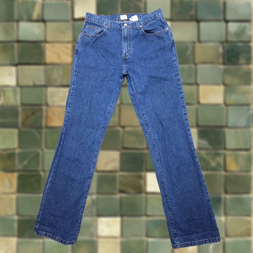 Calvin Klein VINTAGE Calvin Klein High Rise Bootcut Jeans Womens 10 Blue 90s USA 34in Inseam Regular Fabric Denim Cotton 5-Pocket Logo Size 32" / US 10 / IT 46 - 1 Thumbnail