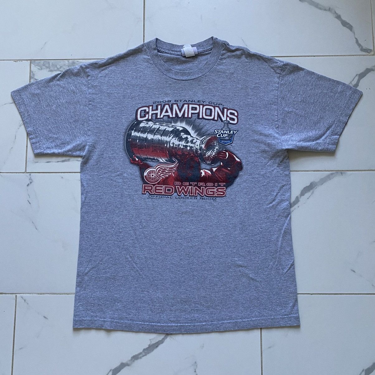 Majestic Vintage 2008 Detroit Red Wings Stanley Cup Champions T Shirt Size US L / EU 52-54 / 3 - 1 Thumbnail