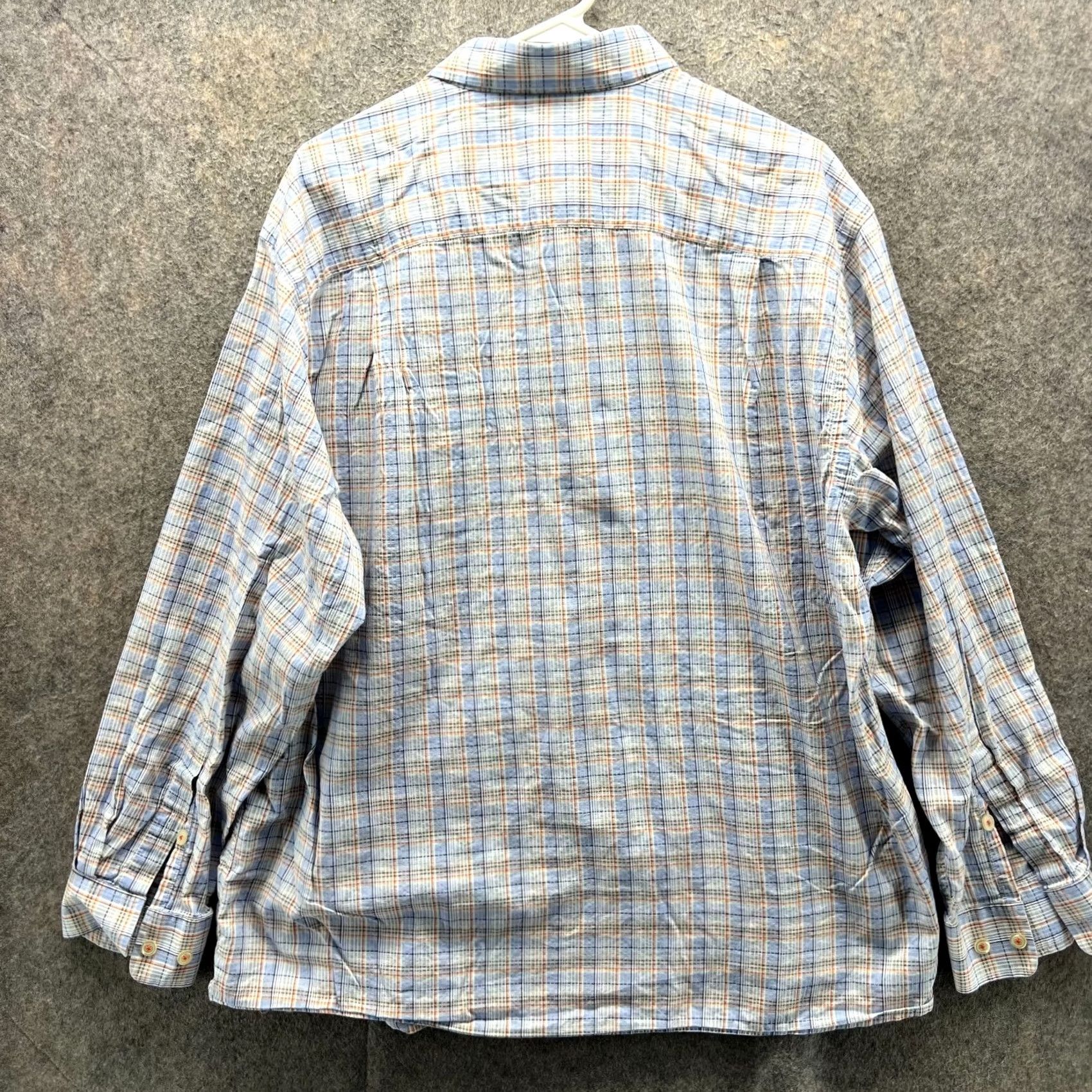 Orvis Orvis Shirt Mens XL Blue Button Down Active Fit Dress Plaid Classic Pocket Size 46R - 2 Thumbnail