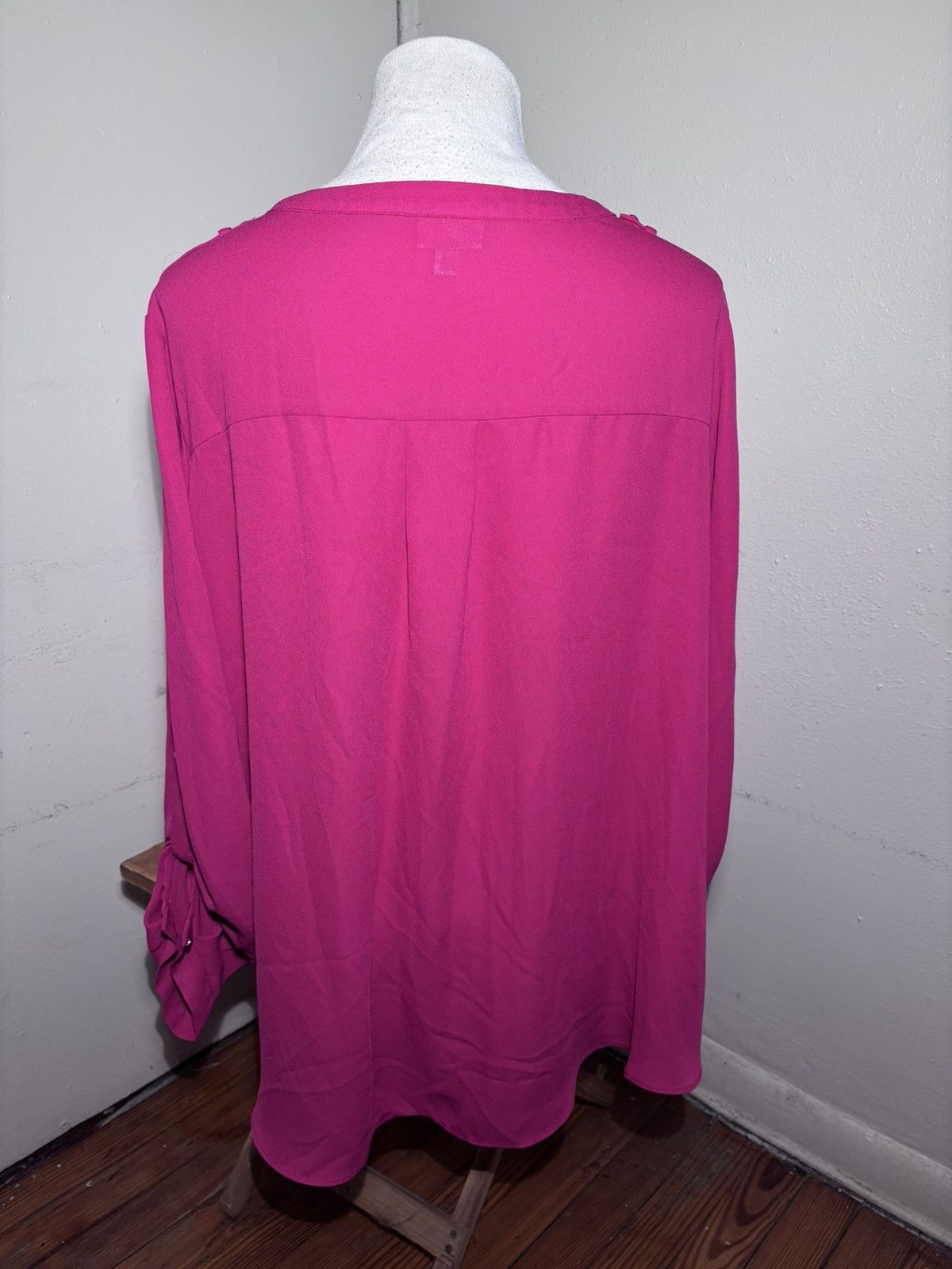 Avenue Avenue Zipper Pocket Button Front Blouse Size XXL / US 16-18 / IT 52-54 - 6 Thumbnail