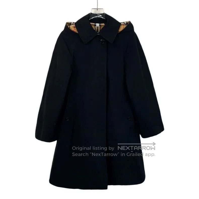 Burberry Burberry Black Cotton Hooded Trench Coat. Size US XS / EU 42 / 0 - 1 Thumbnail