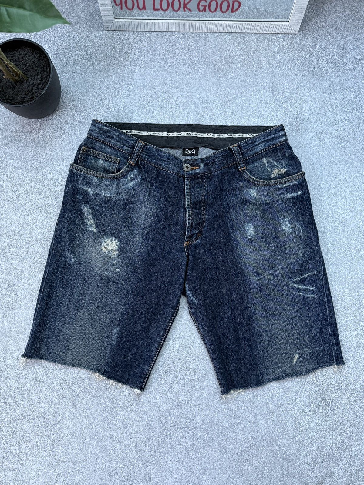Dolce & Gabbana Dolce & Gabbana D&G Denim Shorts Men’s Metal Logo Blue Y2K Size US 42 / EU 58 - 3 Thumbnail