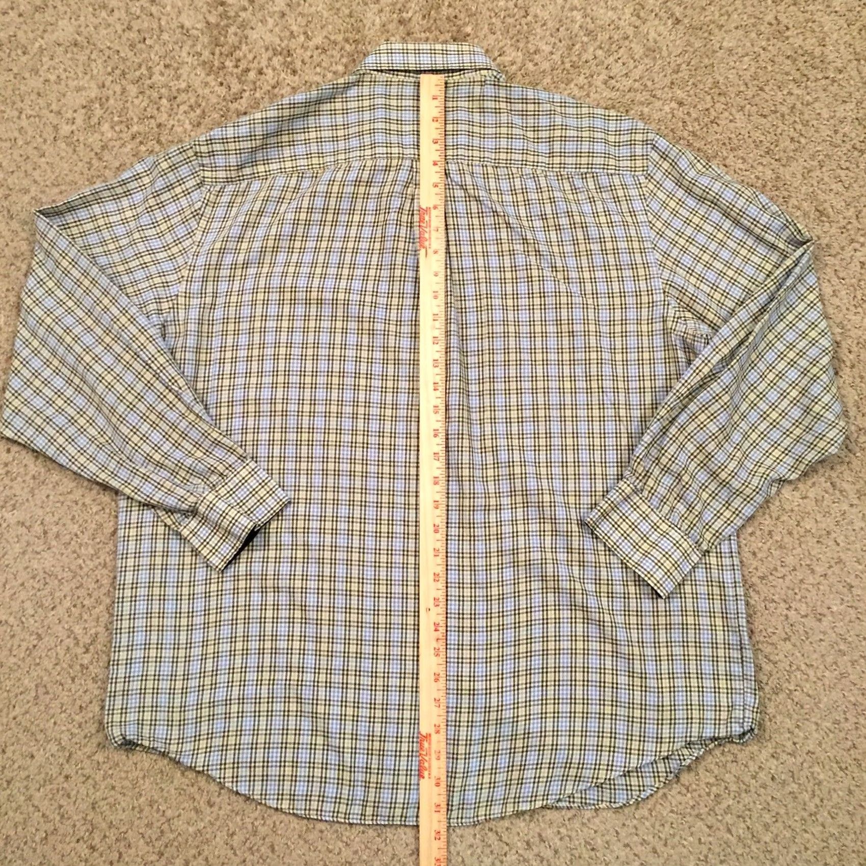 Van Heusen Van Heusen Shirt Mens XL Green Blue Plaid Long Sleeve Button-Up Size US XL / EU 56 / 4 - 6 Thumbnail