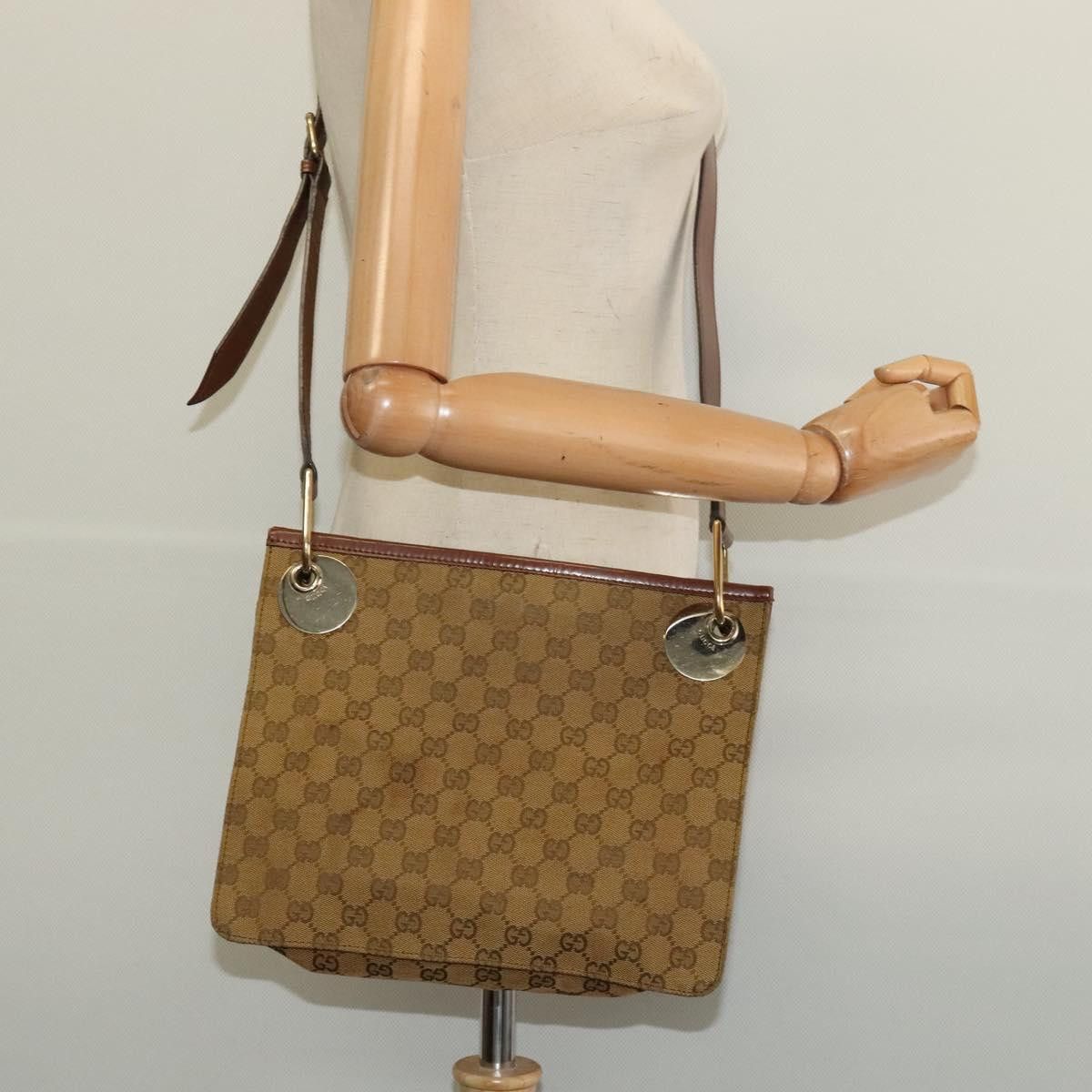 Gucci GUCCI GG Canvas Shoulder Bag Beige Gold Size ONE SIZE - 20 Thumbnail