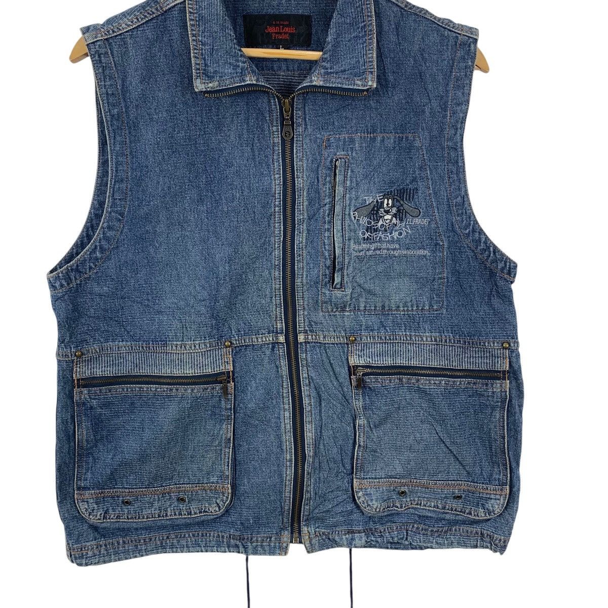 Jean-Louis Scherrer Vintage JEAN LOUIS FRADET Paris Cartoon Denim Jeans Vest Size L / US 10 / IT 46 - 5 Thumbnail