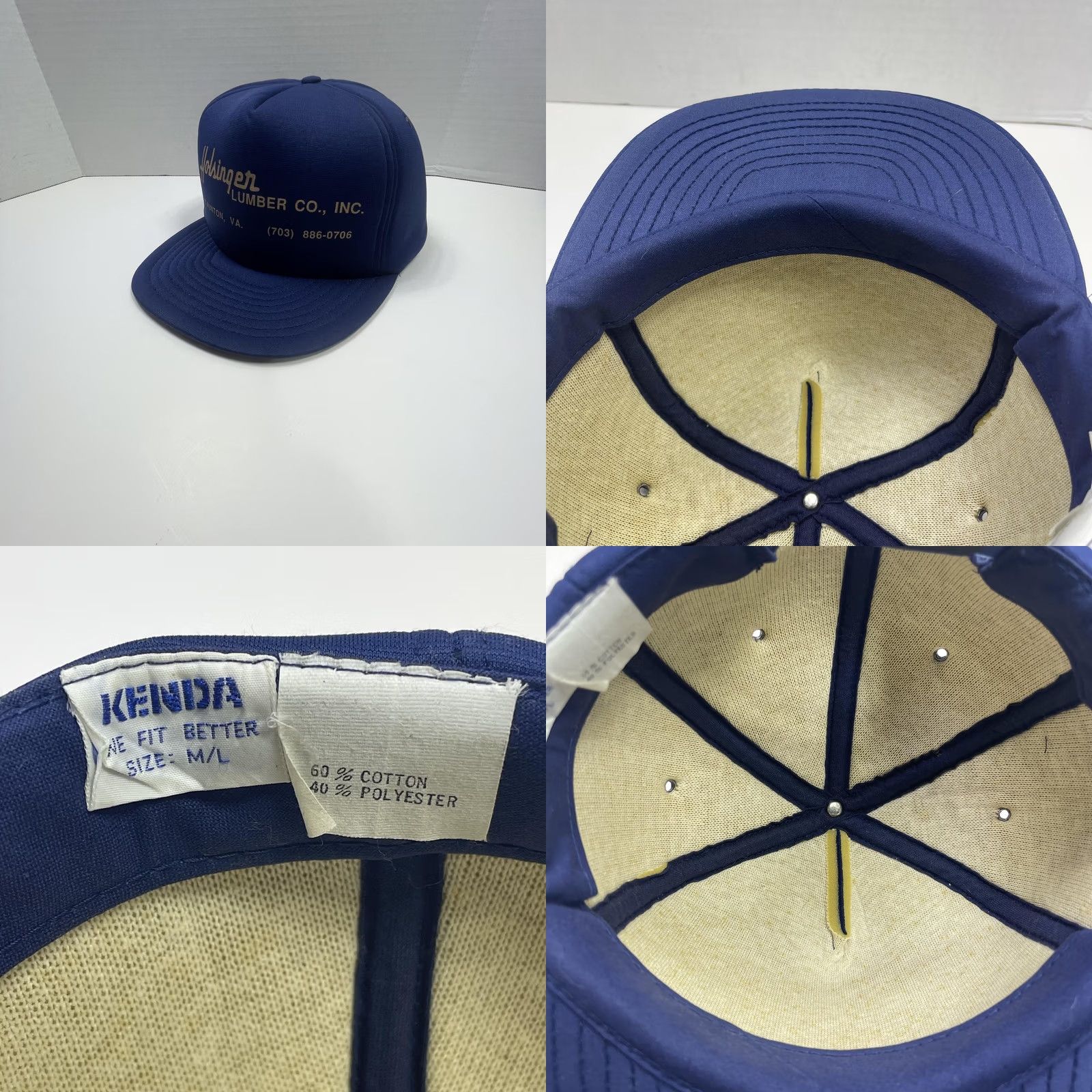 Vintage VINTAGE Holsinger Lumber Hat Cap Snap Back Blue Advertising Trucker Mens 80s Size ONE SIZE - 8 Thumbnail