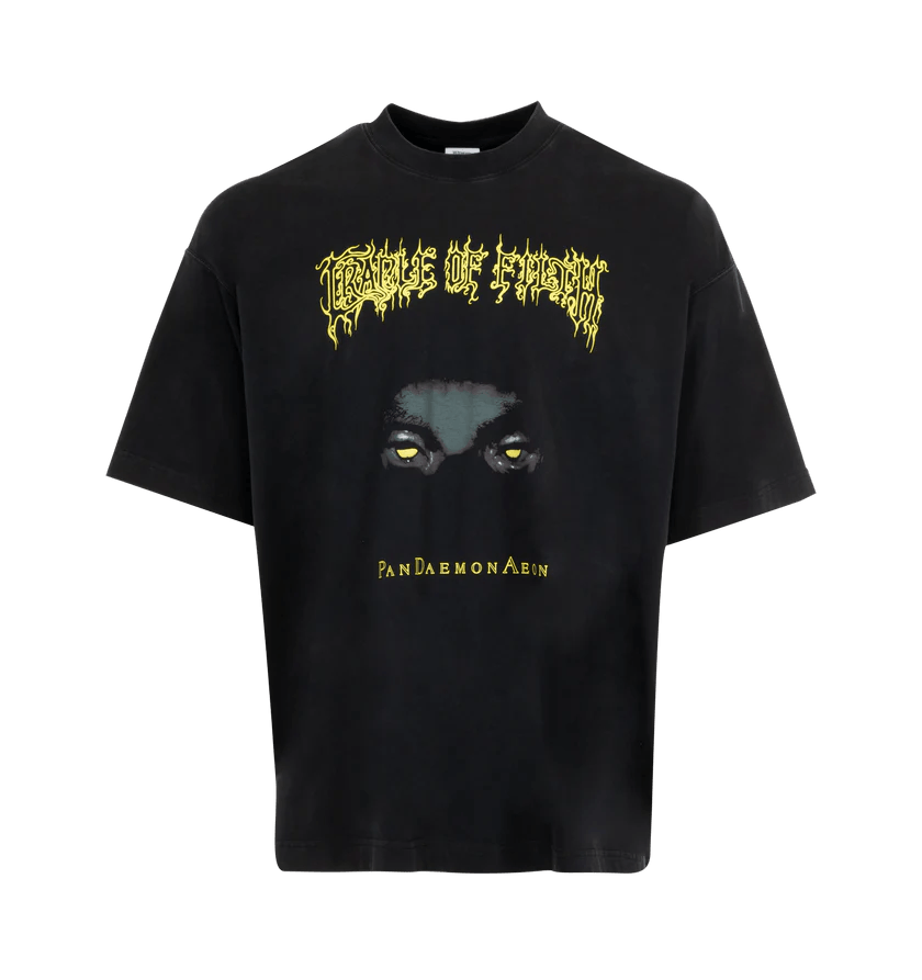 Vetements o1h1sh11225 Cof Pandaemonaeon Oversized T-Shirt in Black Size US L / EU 52-54 / 3 - 1 Thumbnail