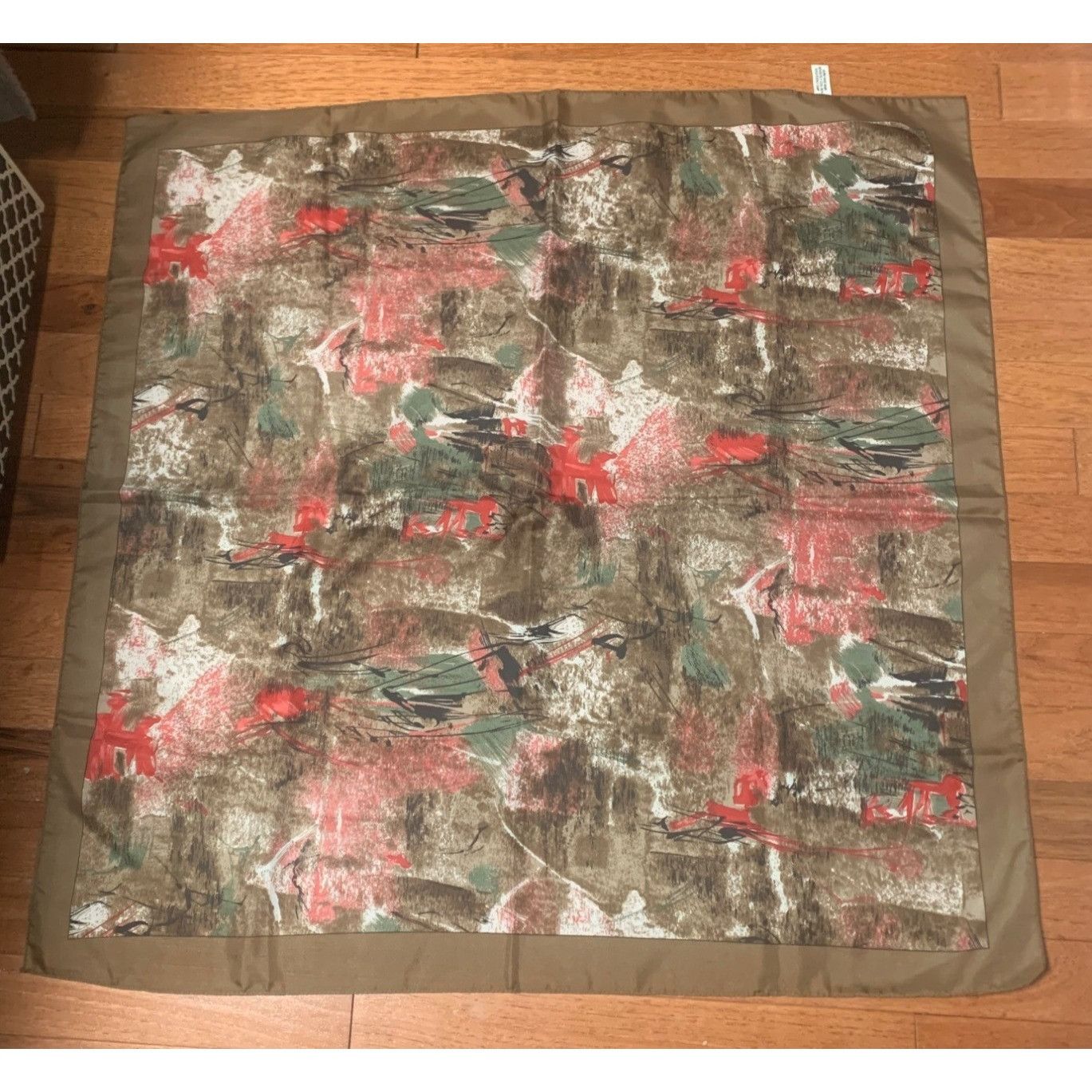 Vintage Vintage Abstract Floral Scarf Wall Art Polyester Made In Ita Size ONE SIZE - 7 Thumbnail