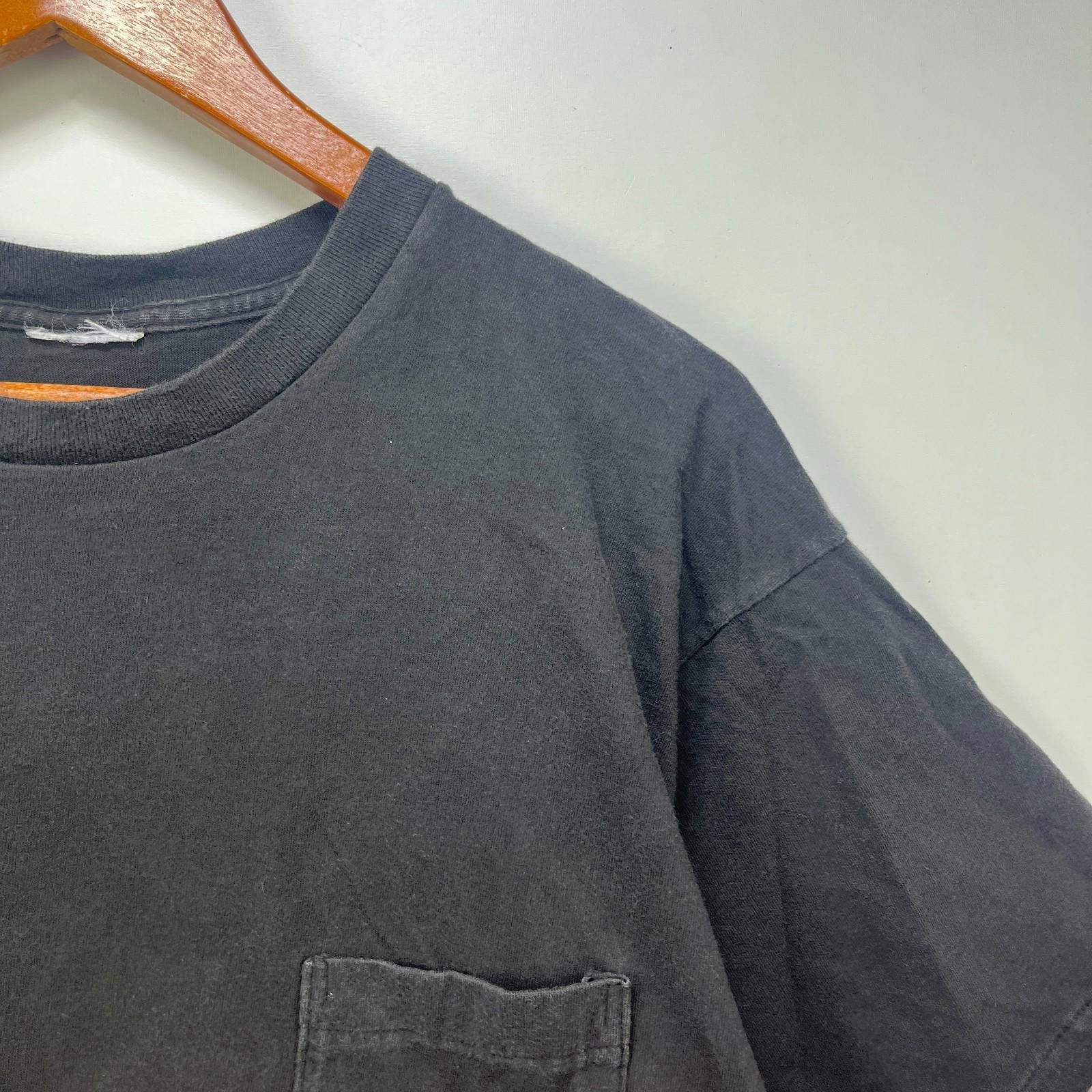 Vintage Vintage Sun Faded Blank Black Single Stitch T Shirt Large Size US L / EU 52-54 / 3 - 3 Thumbnail