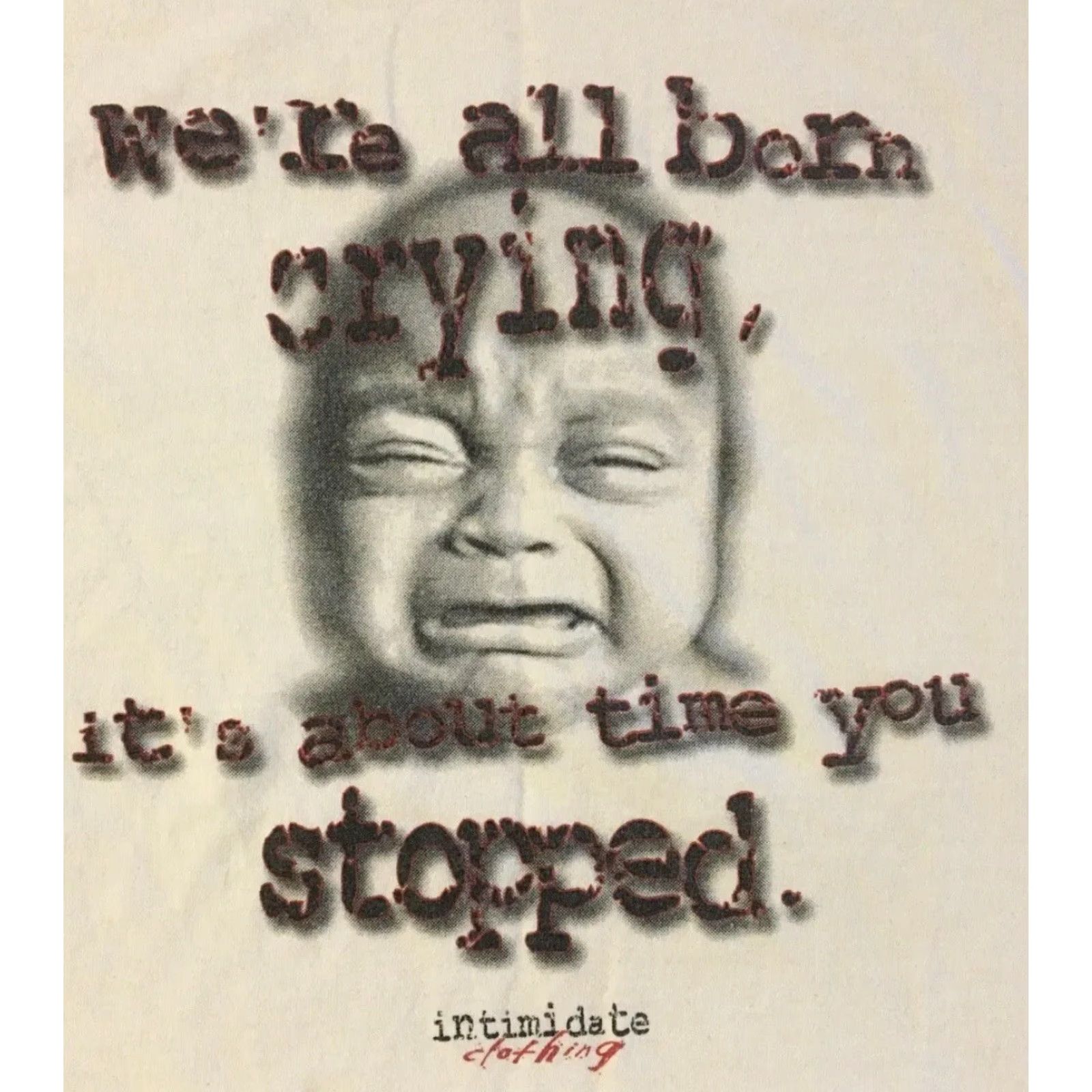 Vintage Vtg Its Time You Stopped Crying Faded Shirt L Funny Grunge Joke Skate Biker Y2K Size US L / EU 52-54 / 3 - 3 Thumbnail