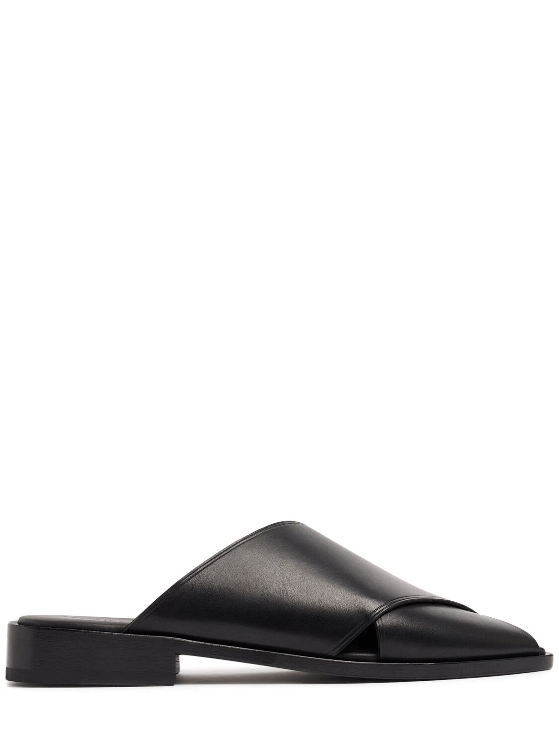 LEMAIRE Black Leather Slide Sandals New & Authentic