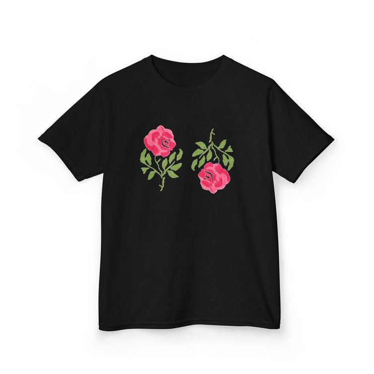 Other Black Vintage Roses Baby Tee Size L / US 10 / IT 46 - 1 Thumbnail