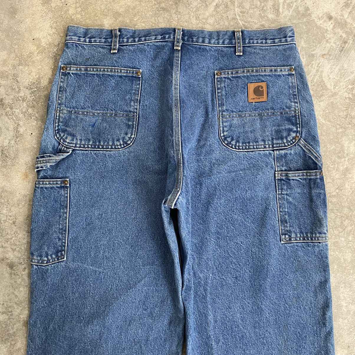 Carhartt VTG Carhartt Double Knee Faded Blue Dirty Carpenter Denim Size US 38 / EU 54 - 14 Thumbnail