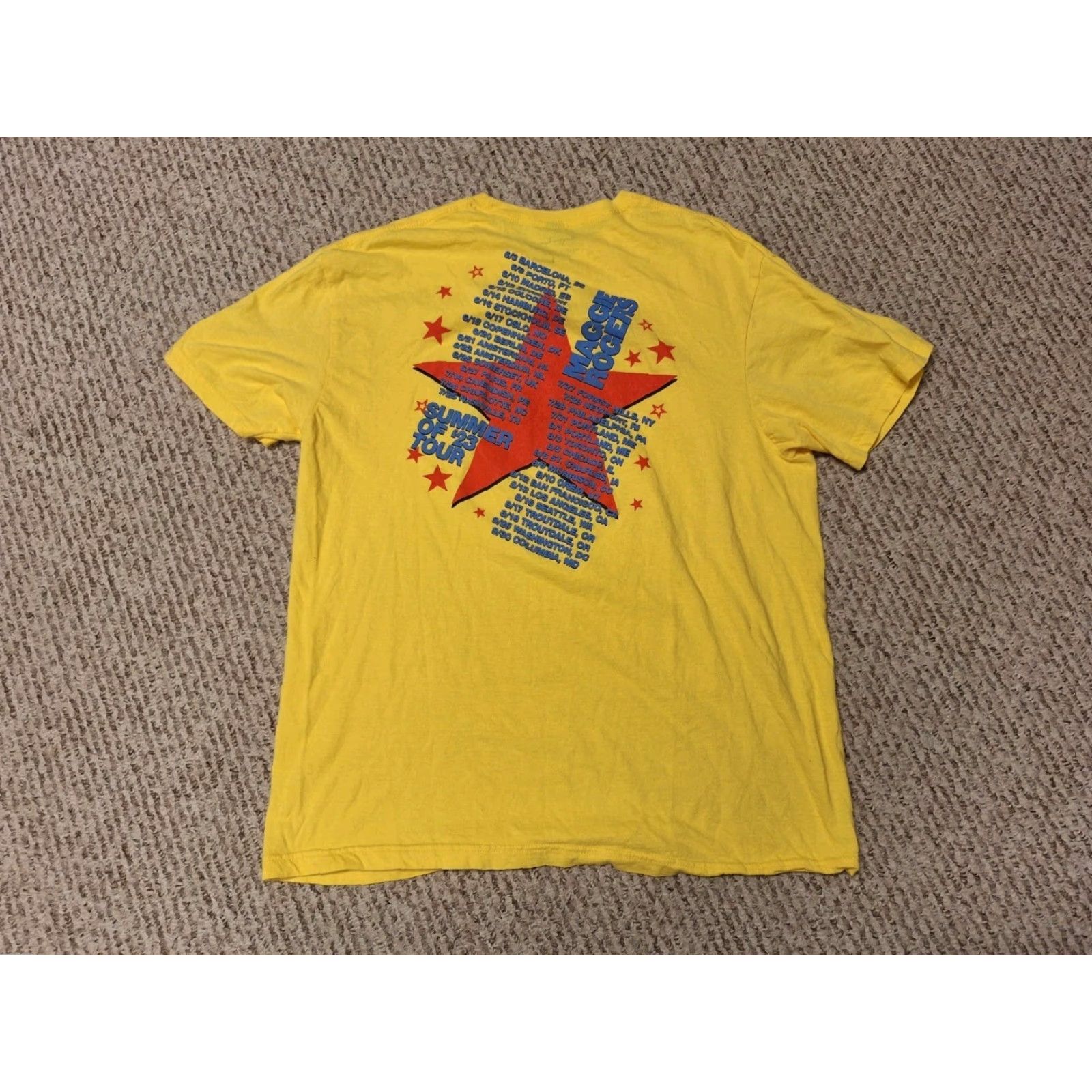 Vintage Maggie Rogers Summer Yellow Feral Joy 2023 Tour Shirt L Band Size US L / EU 52-54 / 3 - 3 Thumbnail