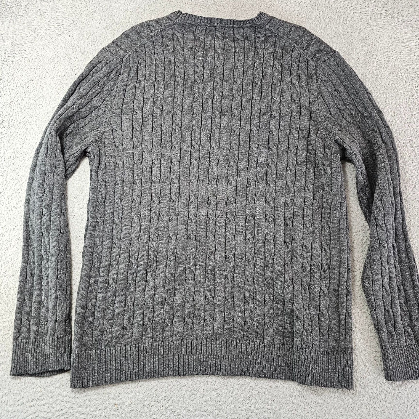 Club Room Club Room Mens Sweater Crewneck Knit Cable Gray Medium (Tag XL) Size US M / EU 48-50 / 2 - 5 Thumbnail