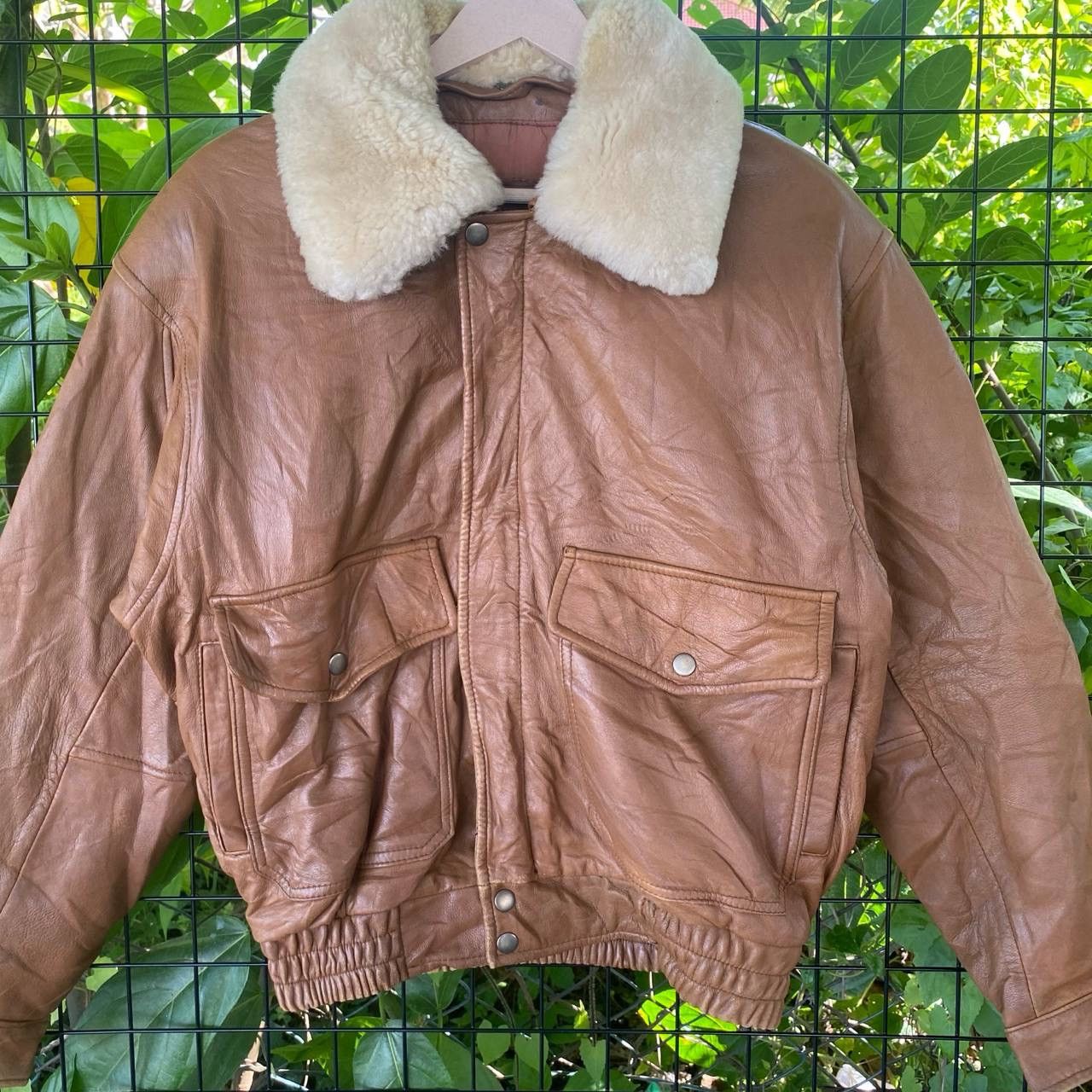 Genuine Leather × Vintage Vintage Ciivin Sherpa Neck Military Style Leather Jacket Size US M / EU 48-50 / 2 - 3 Thumbnail