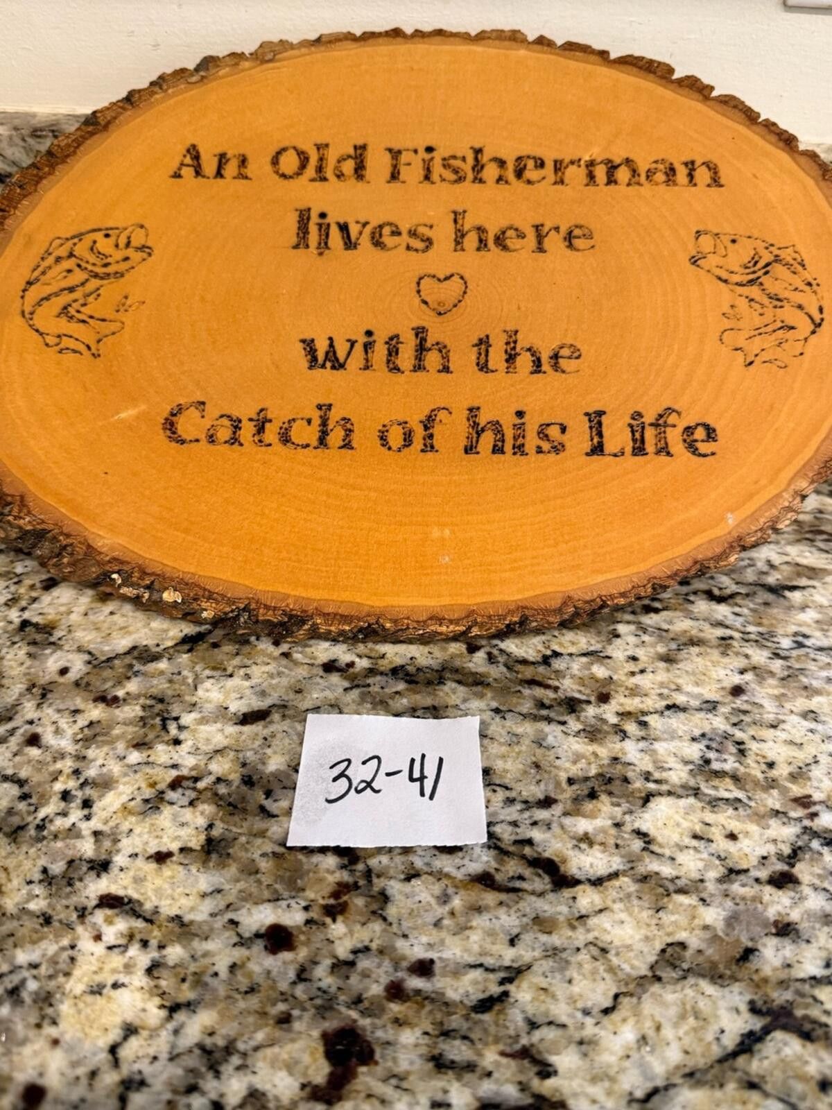 Other Fisherman natural wooden oval engraved plaque bark trim Size ONE SIZE - 6 Thumbnail