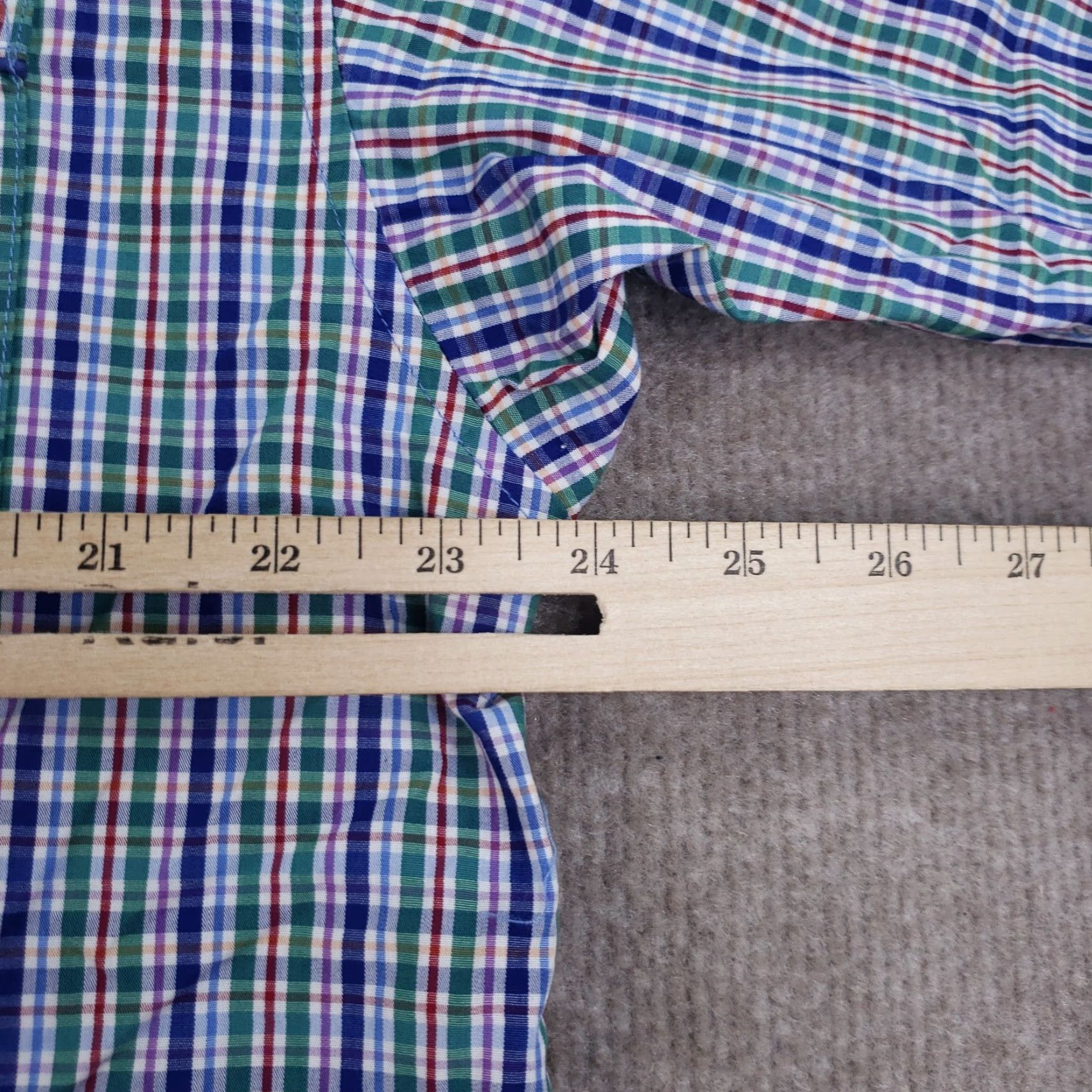 Polo Ralph Lauren Polo Ralph Lauren Short Sleeve Plaid Shirt Mens Large Blue Lightweight Size US L / EU 52-54 / 3 - 3 Thumbnail