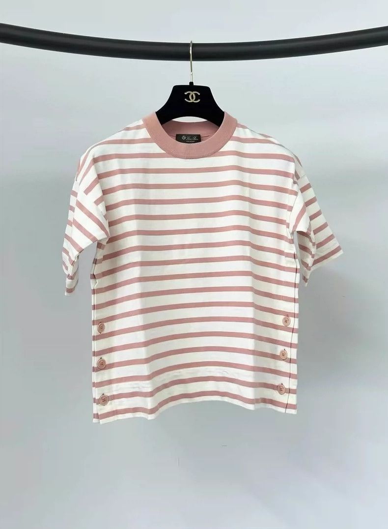 Loro Piana LORO PIANA Striped buttoned short sleeves Size XS / US 0-2 / IT 36-38 - 1 Thumbnail