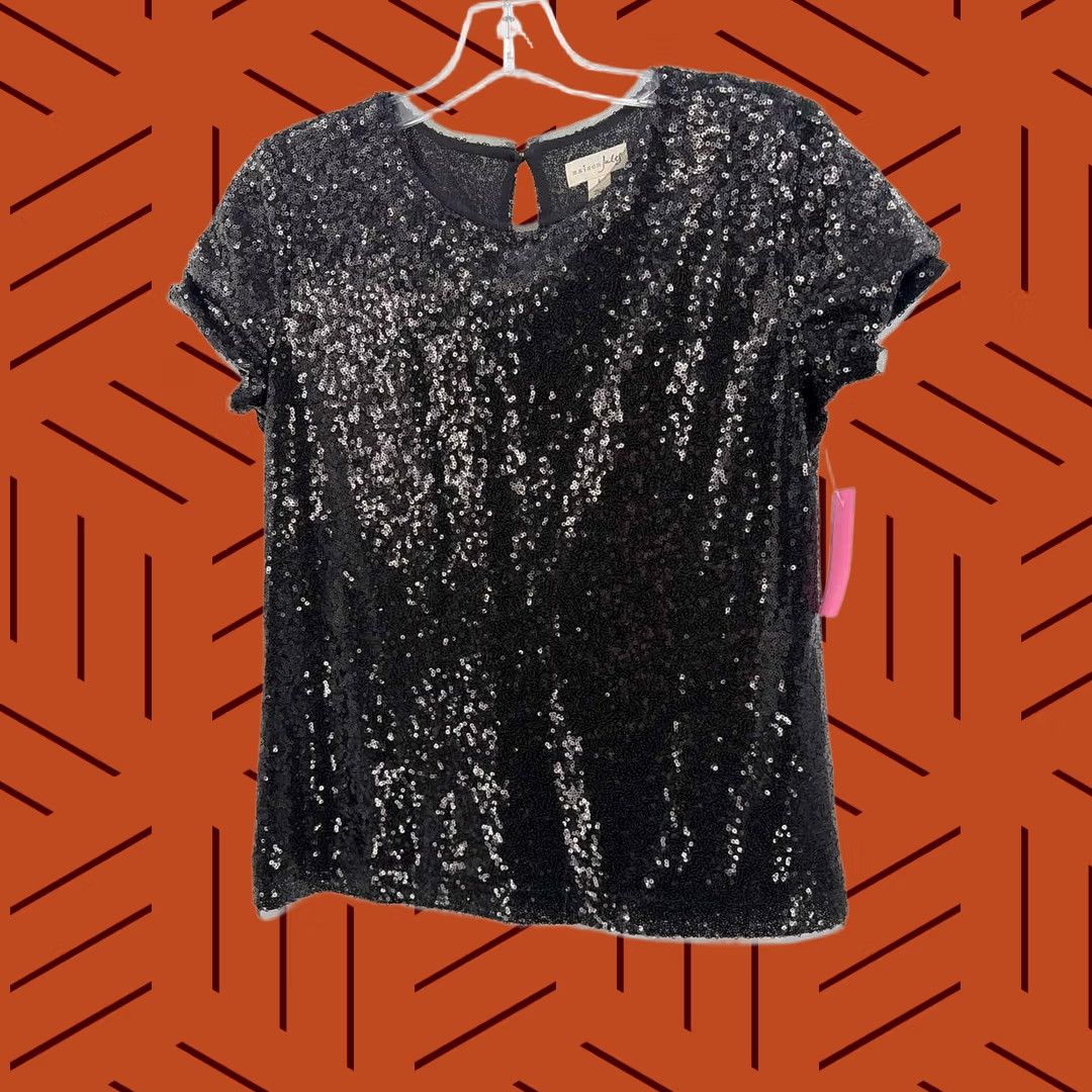 Vintage Maison Jules Black Sequin Blouse Size Small Size S / US 4 / IT 40 - 1 Thumbnail