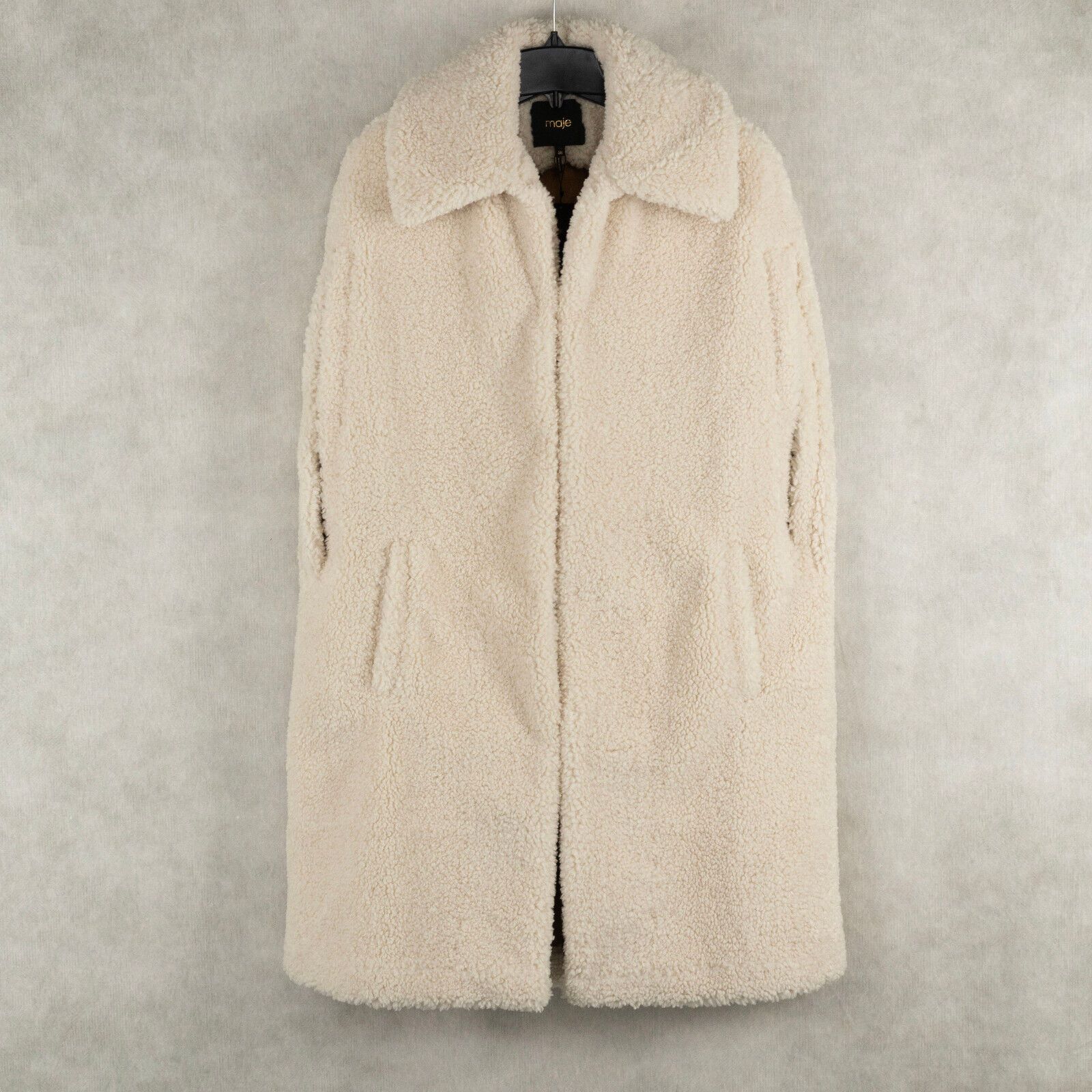 Maje Maje Women Gladice Faux Fur Cape Coat Ecru Size 38/M Size M / US 6-8 / IT 42-44 - 1 Thumbnail