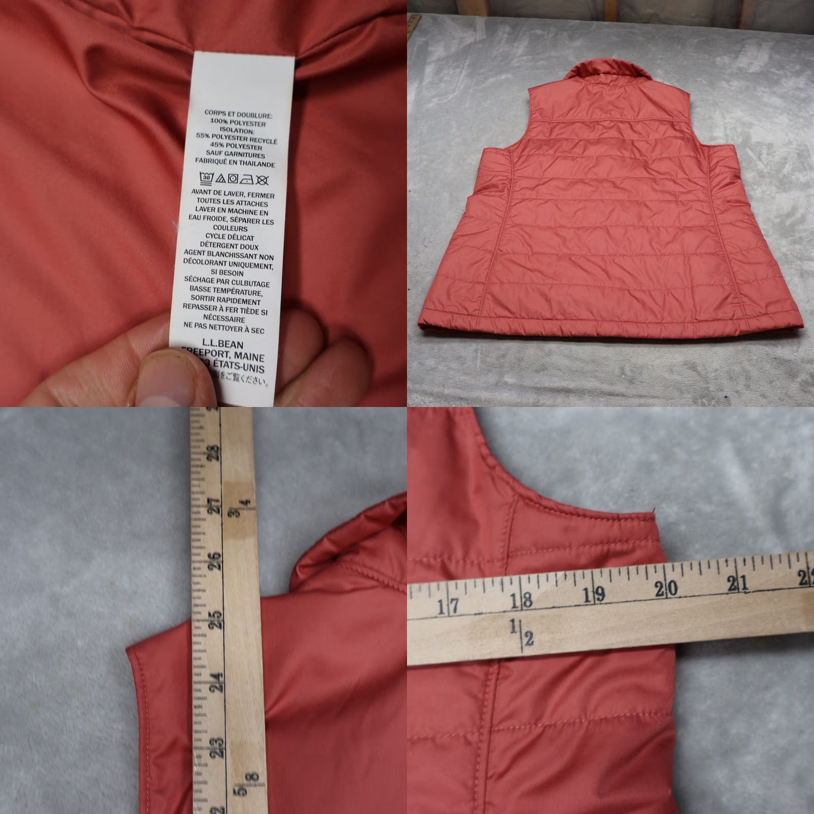 Vintage LL Bean Mountain Classic Puffer Vest Womens Medium Rose Light Insulated Pack Size M / US 6-8 / IT 42-44 - 8 Thumbnail